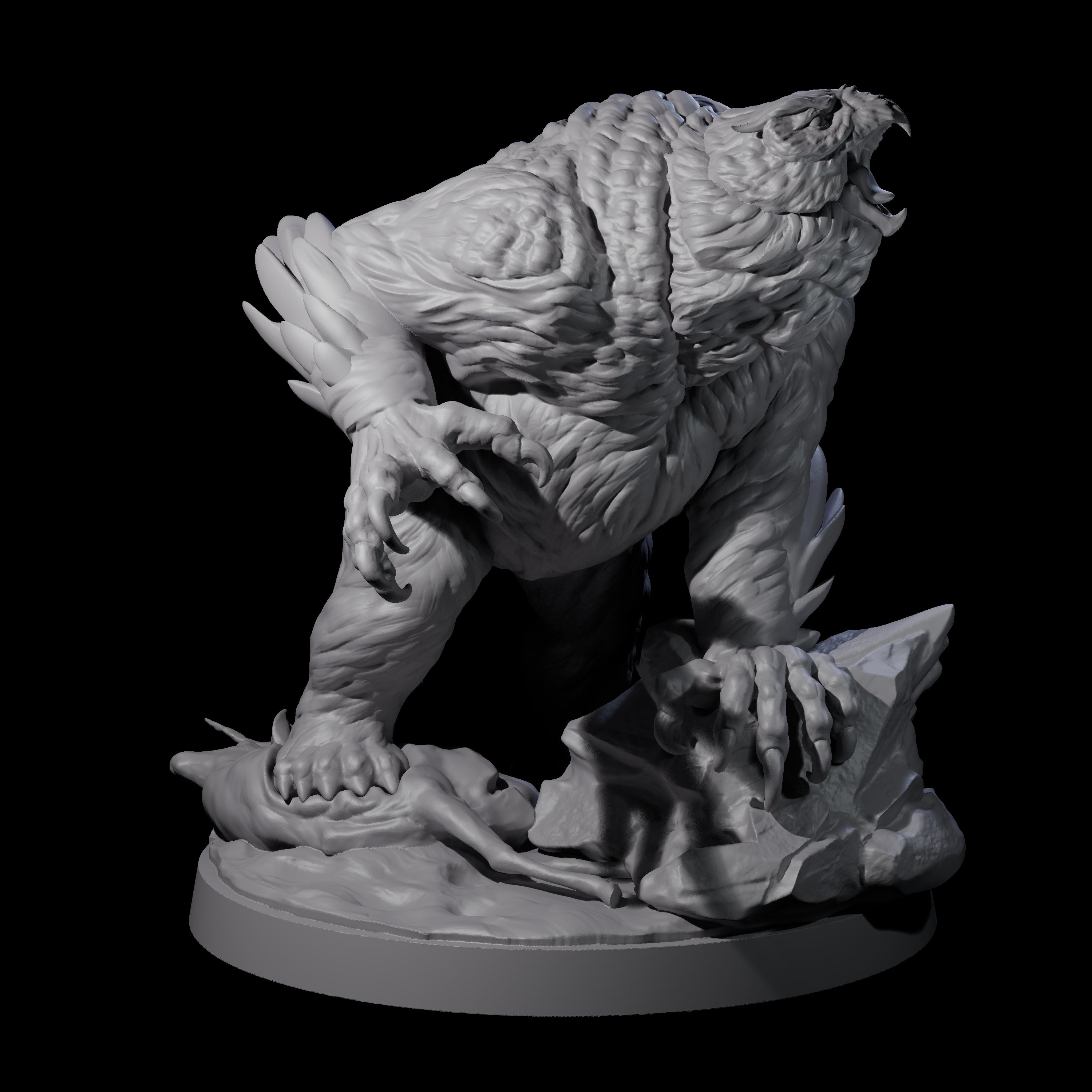 Aggressive Screaching Owlbear Miniature for Dungeons and Dragons, Pathfinder or other TTRPGs