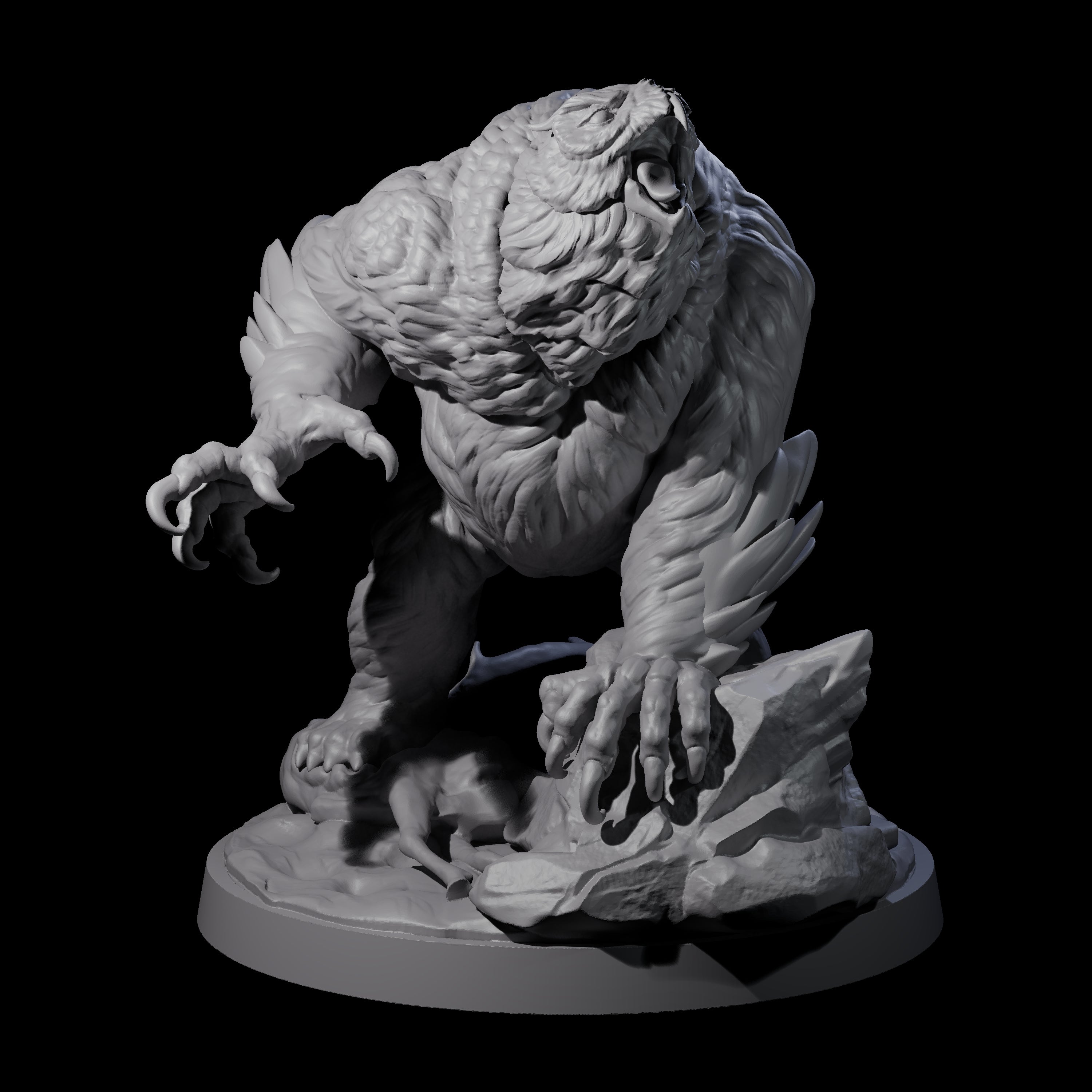 Aggressive Screaching Owlbear Miniature for Dungeons and Dragons, Pathfinder or other TTRPGs