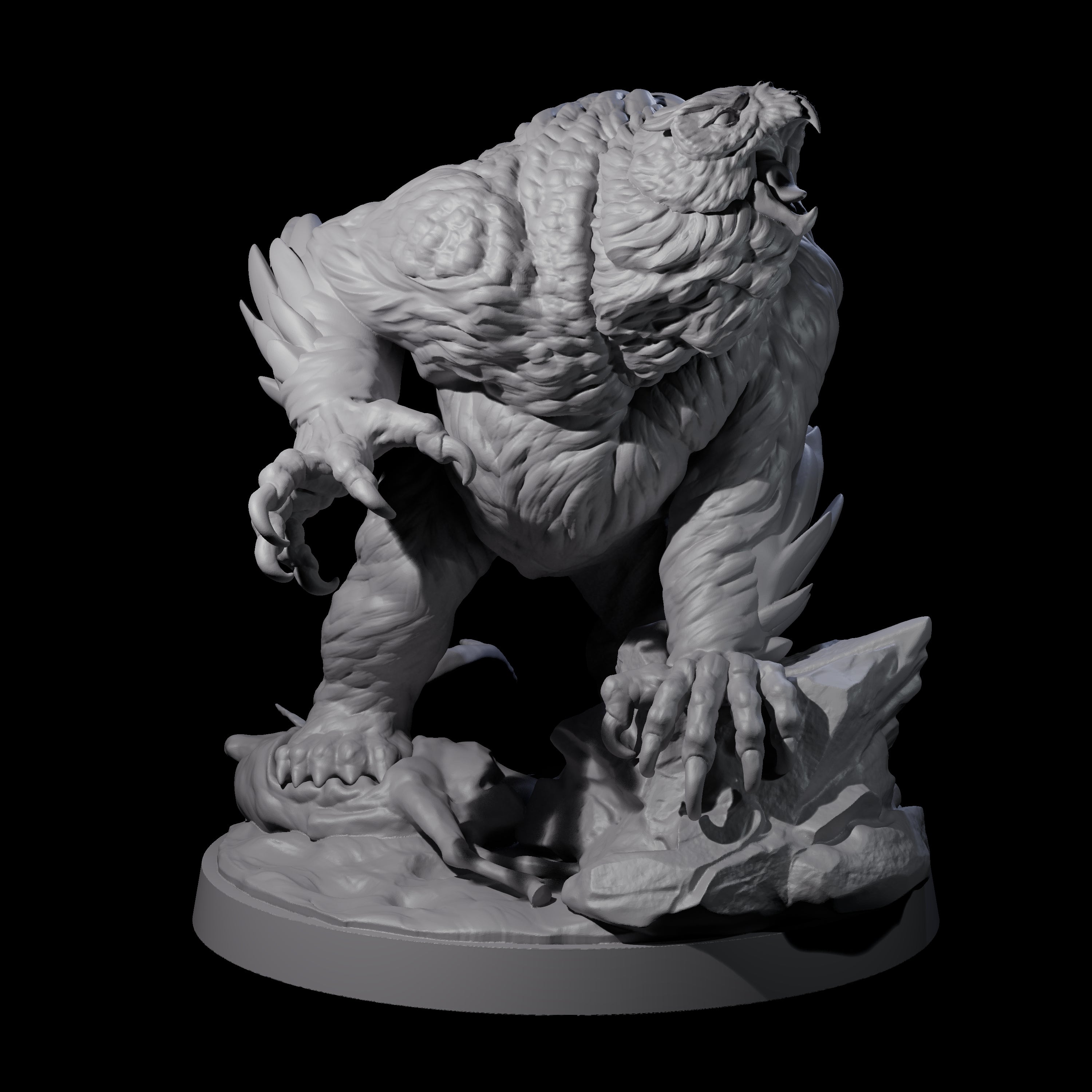 Aggressive Screaching Owlbear Miniature for Dungeons and Dragons, Pathfinder or other TTRPGs