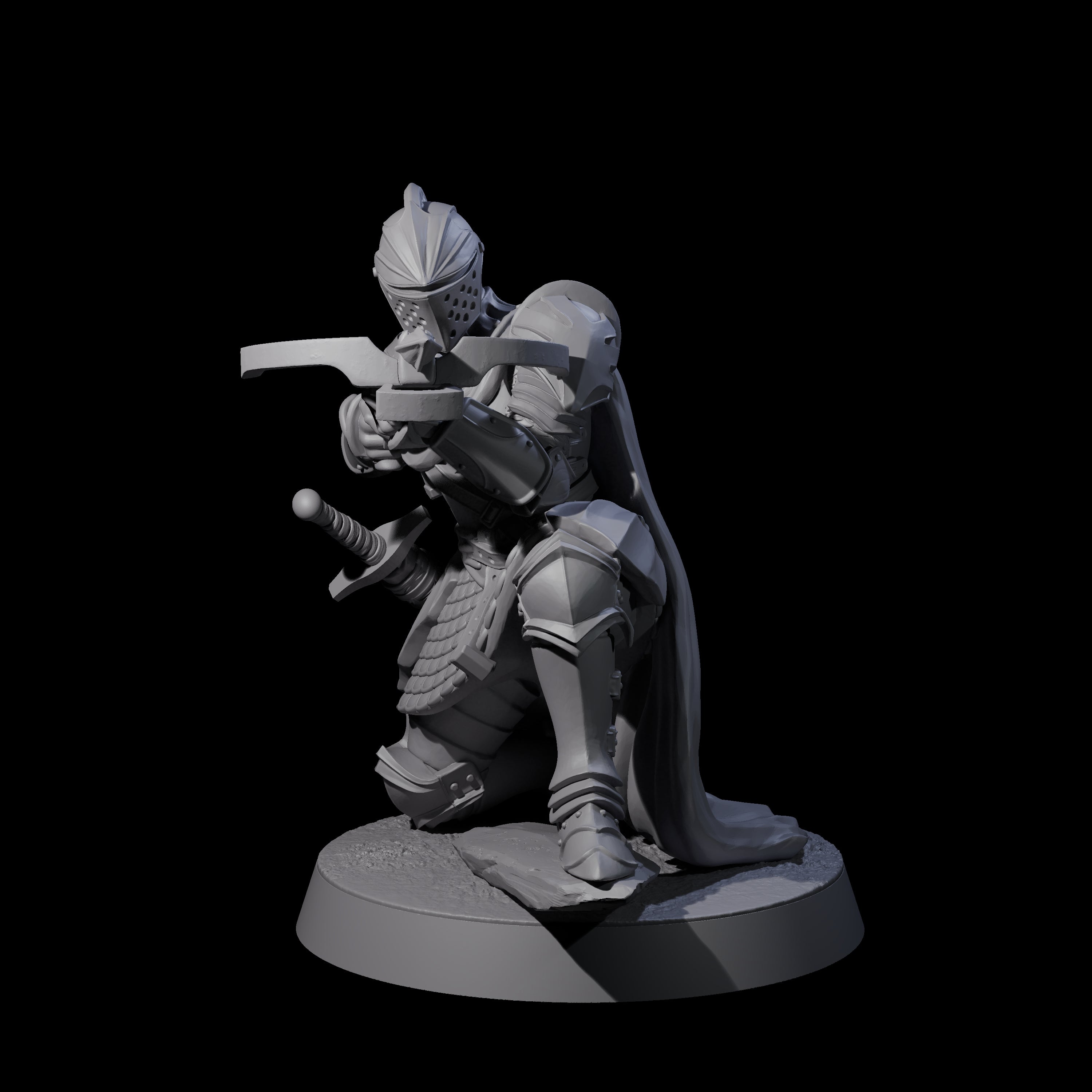 Aiming Militia Crossbowman A Miniature for Dungeons and Dragons, Pathfinder or other TTRPGs