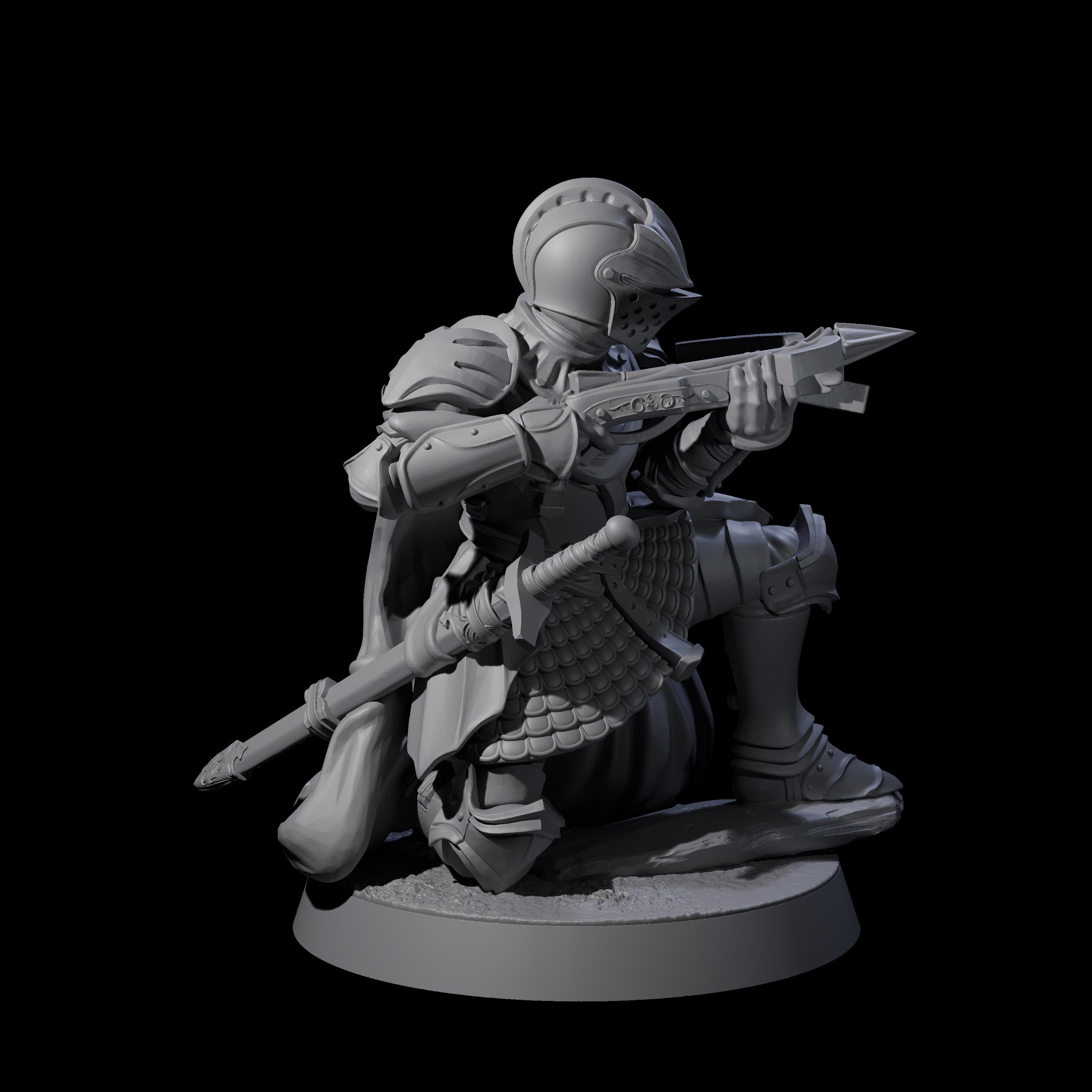 Aiming Militia Crossbowman A Miniature for Dungeons and Dragons, Pathfinder or other TTRPGs