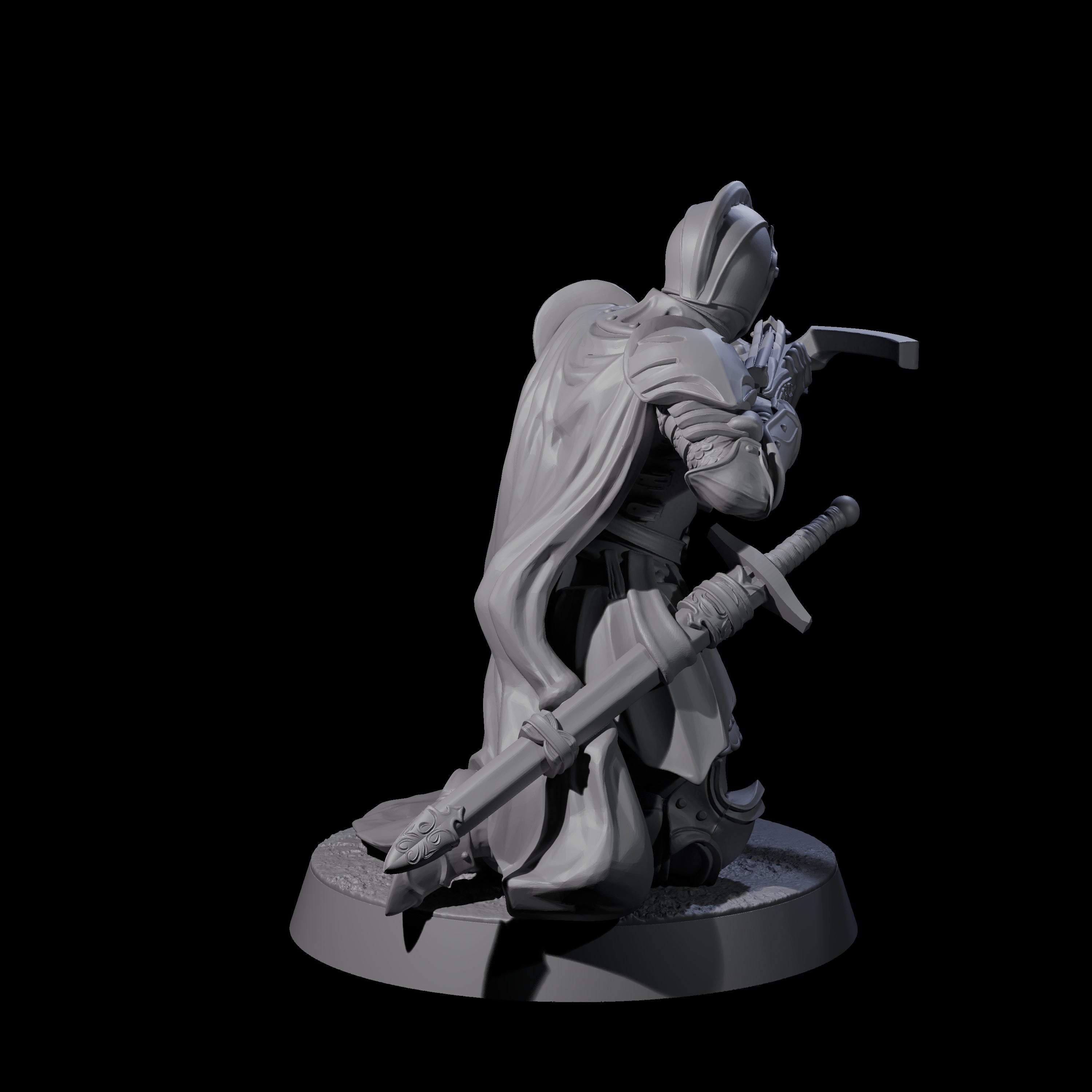 Aiming Militia Crossbowman A Miniature for Dungeons and Dragons, Pathfinder or other TTRPGs