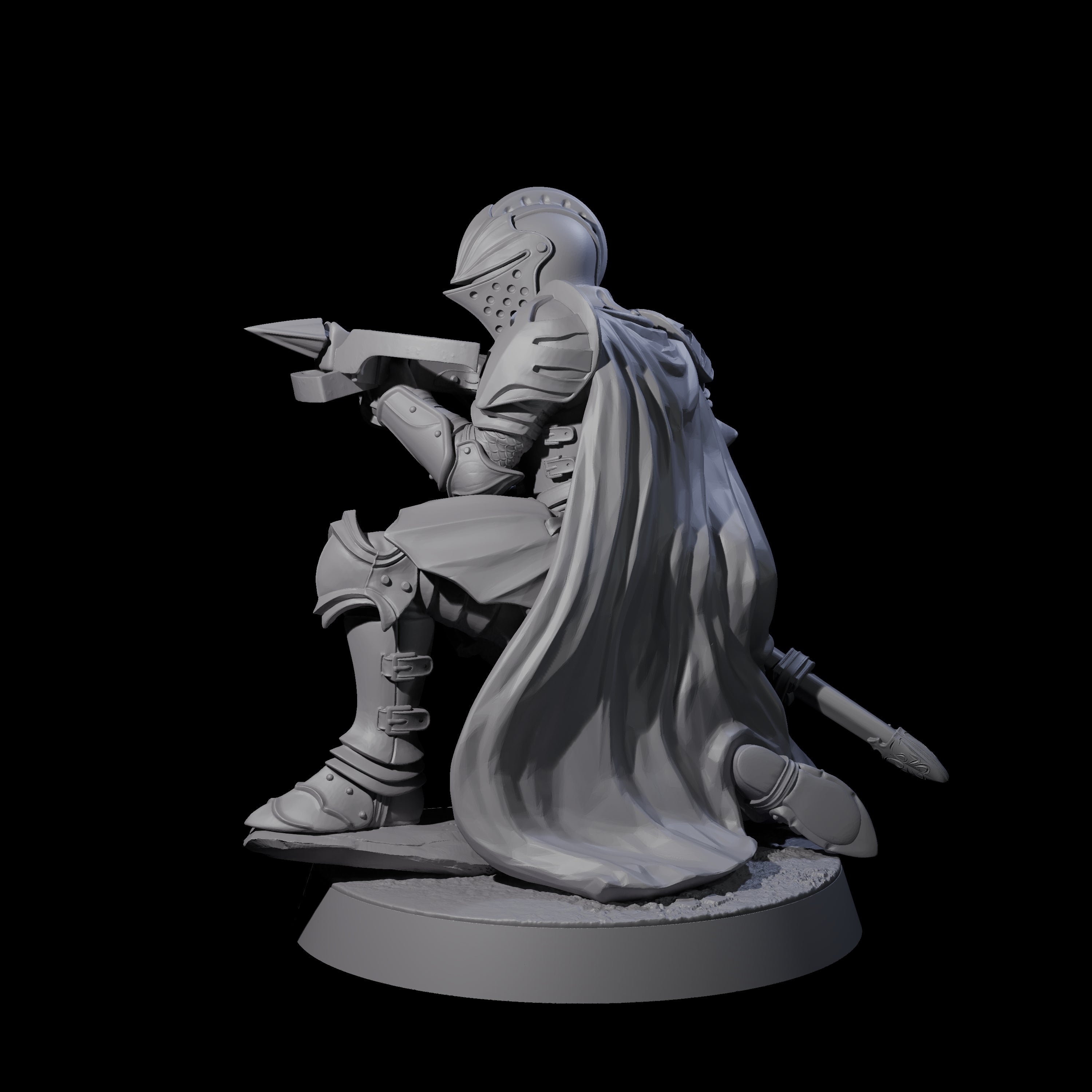 Aiming Militia Crossbowman A Miniature for Dungeons and Dragons, Pathfinder or other TTRPGs