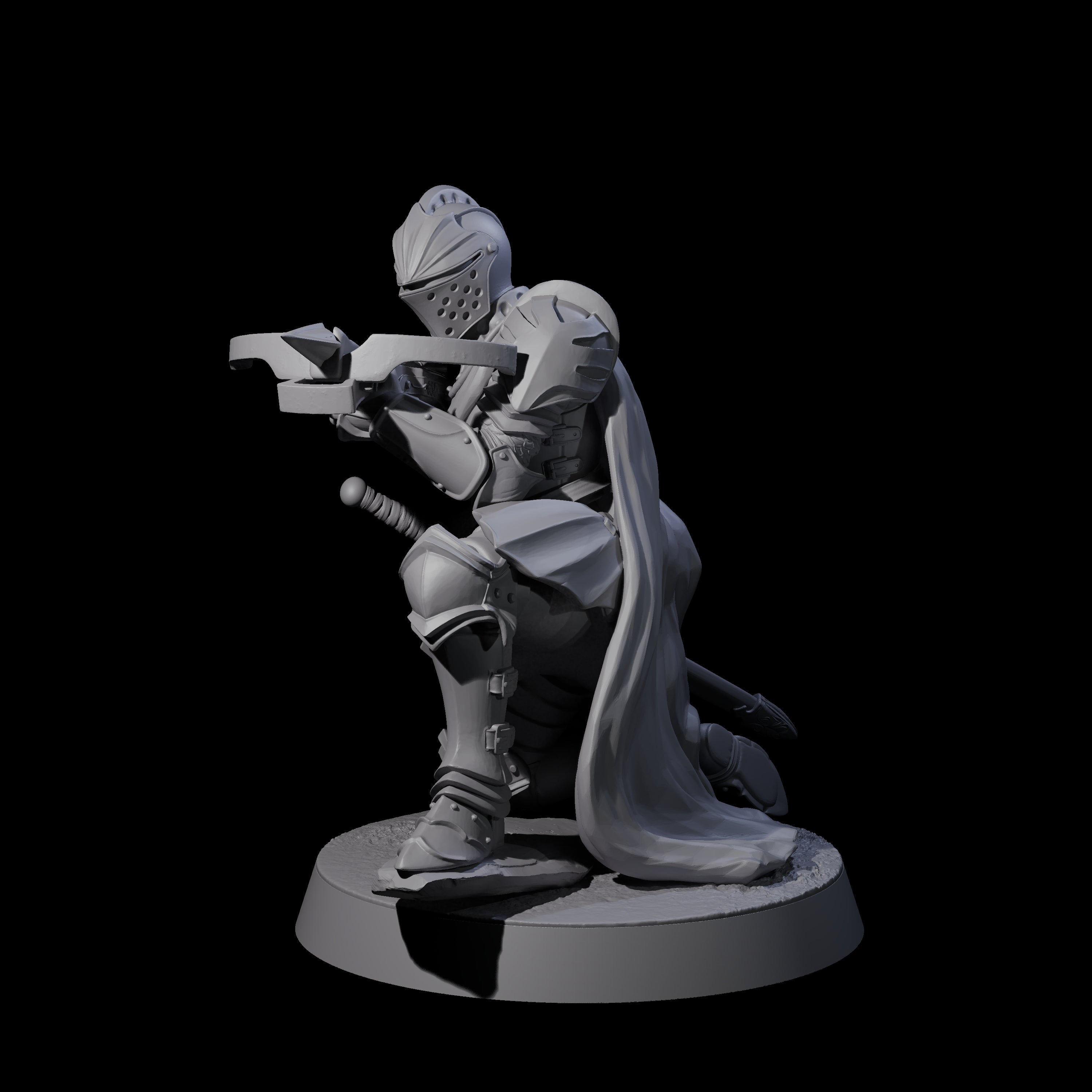 Aiming Militia Crossbowman A Miniature for Dungeons and Dragons, Pathfinder or other TTRPGs