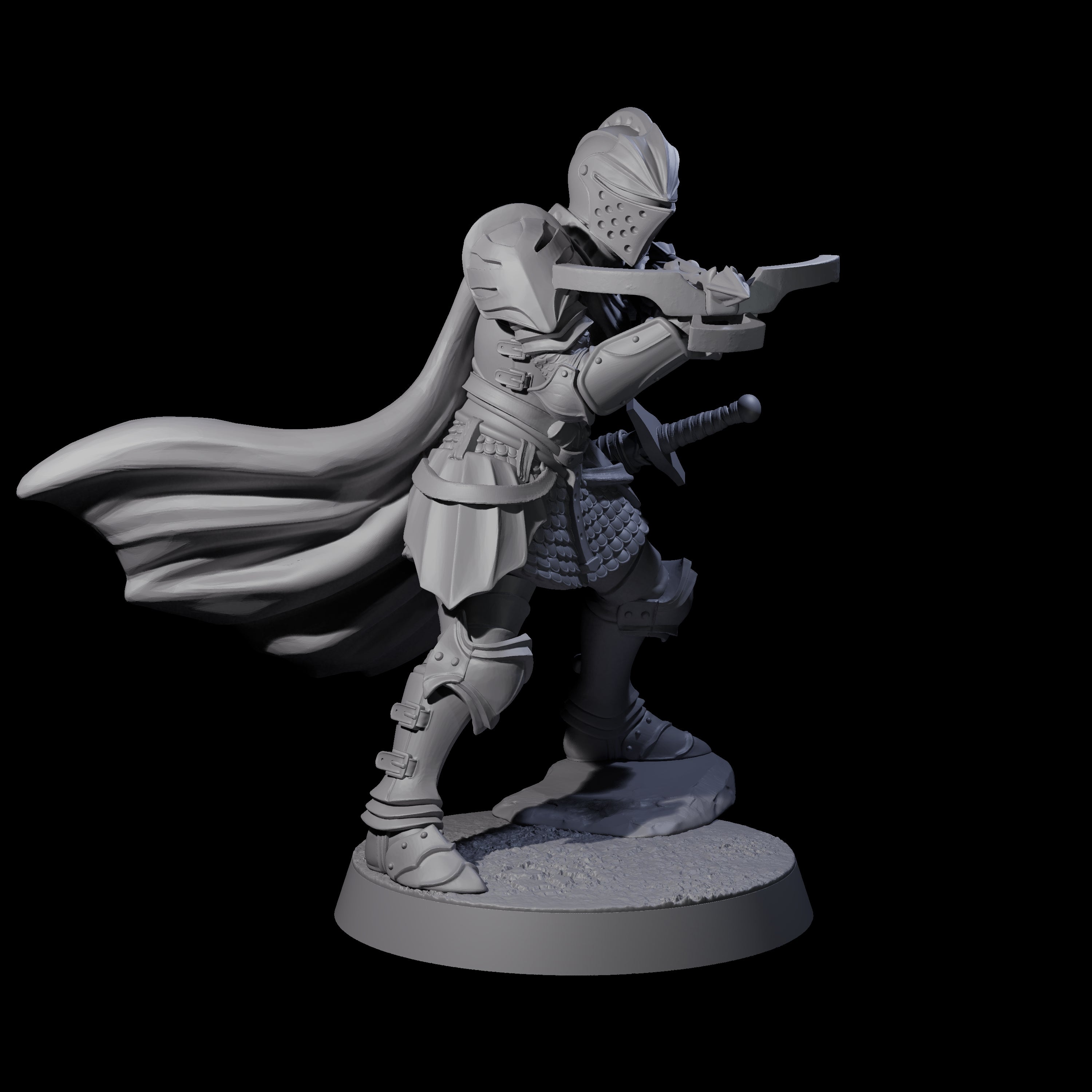 Aiming Militia Crossbowman B Miniature for Dungeons and Dragons, Pathfinder or other TTRPGs
