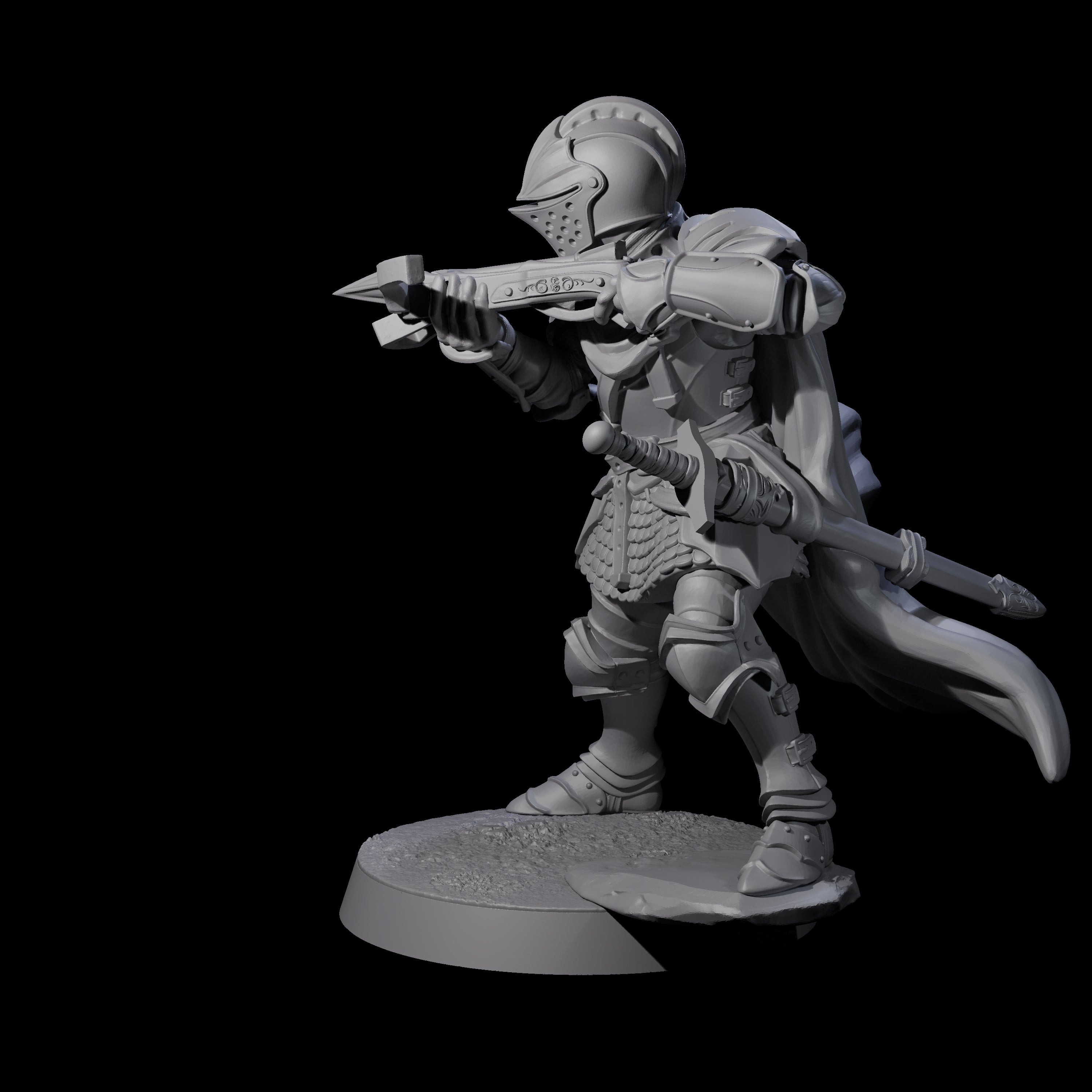 Aiming Militia Crossbowman B Miniature for Dungeons and Dragons, Pathfinder or other TTRPGs