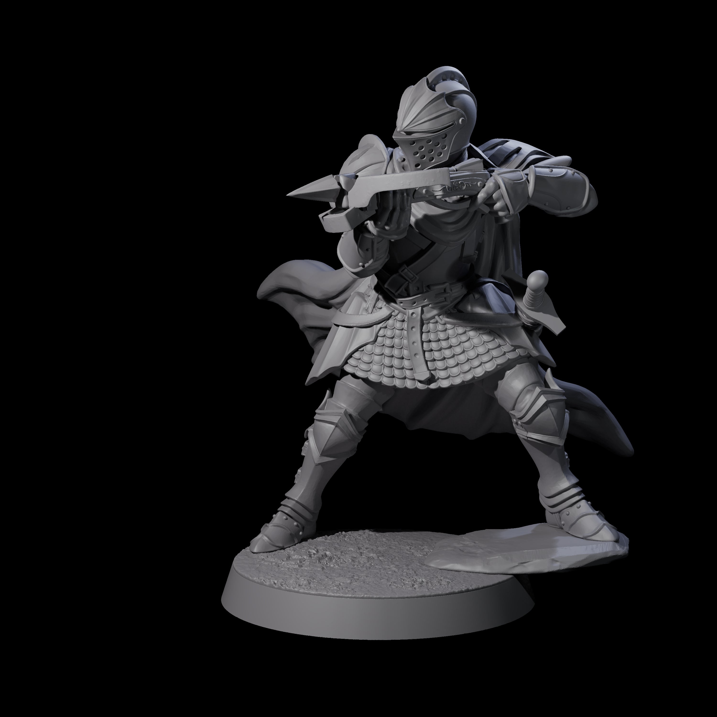 Aiming Militia Crossbowman B Miniature for Dungeons and Dragons, Pathfinder or other TTRPGs