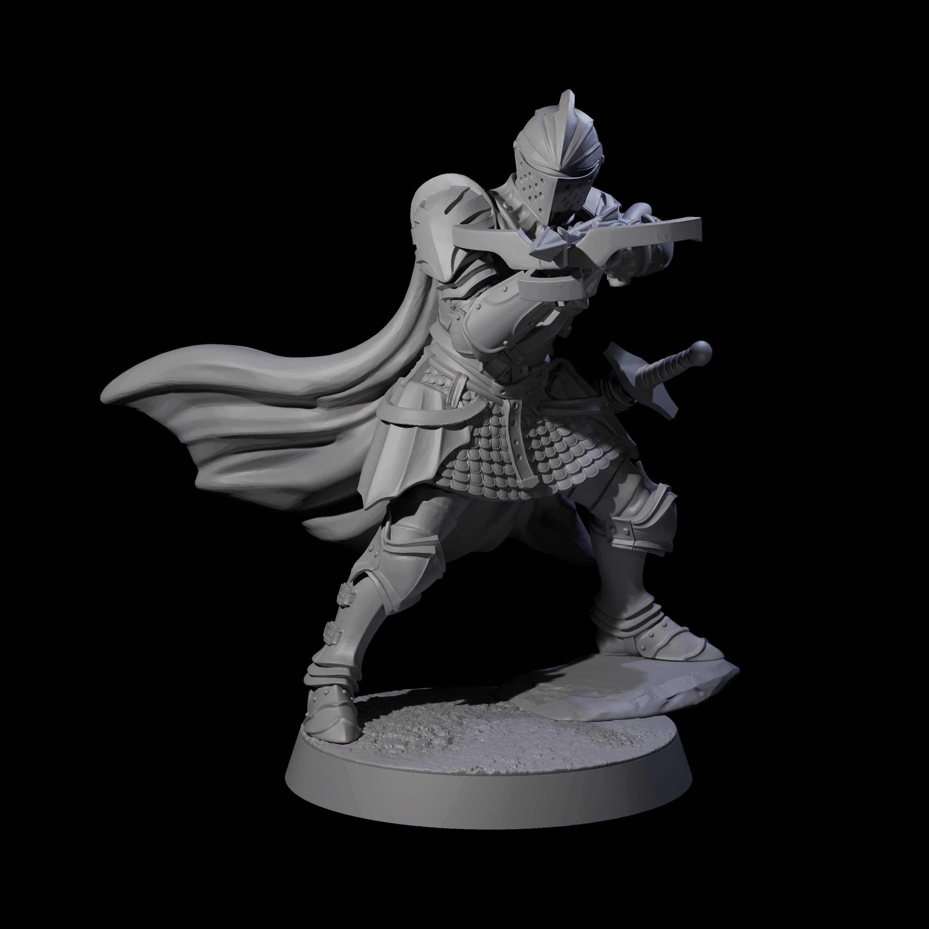 Aiming Militia Crossbowman B Miniature for Dungeons and Dragons, Pathfinder or other TTRPGs