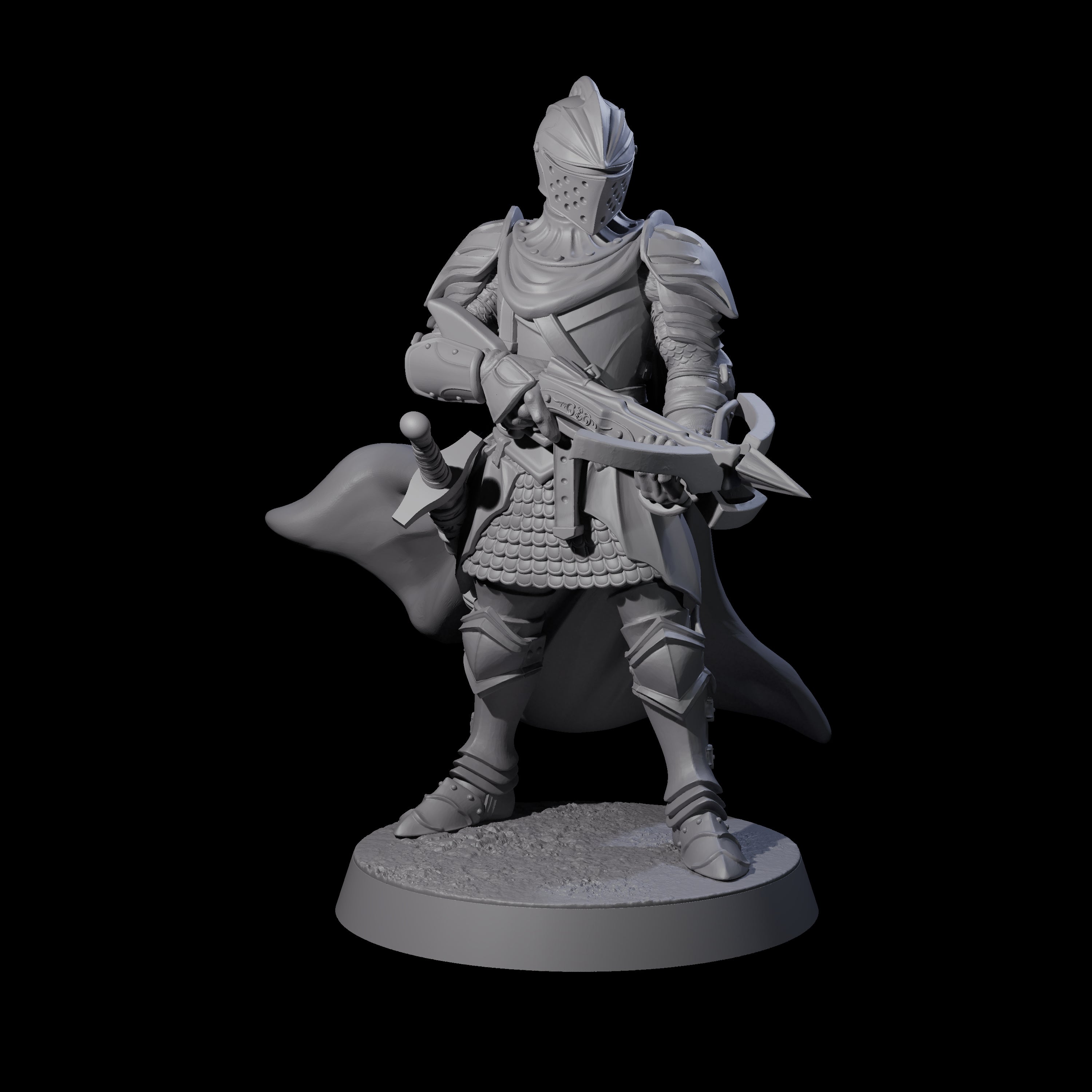 Aiming Militia Crossbowman D Miniature for Dungeons and Dragons, Pathfinder or other TTRPGs