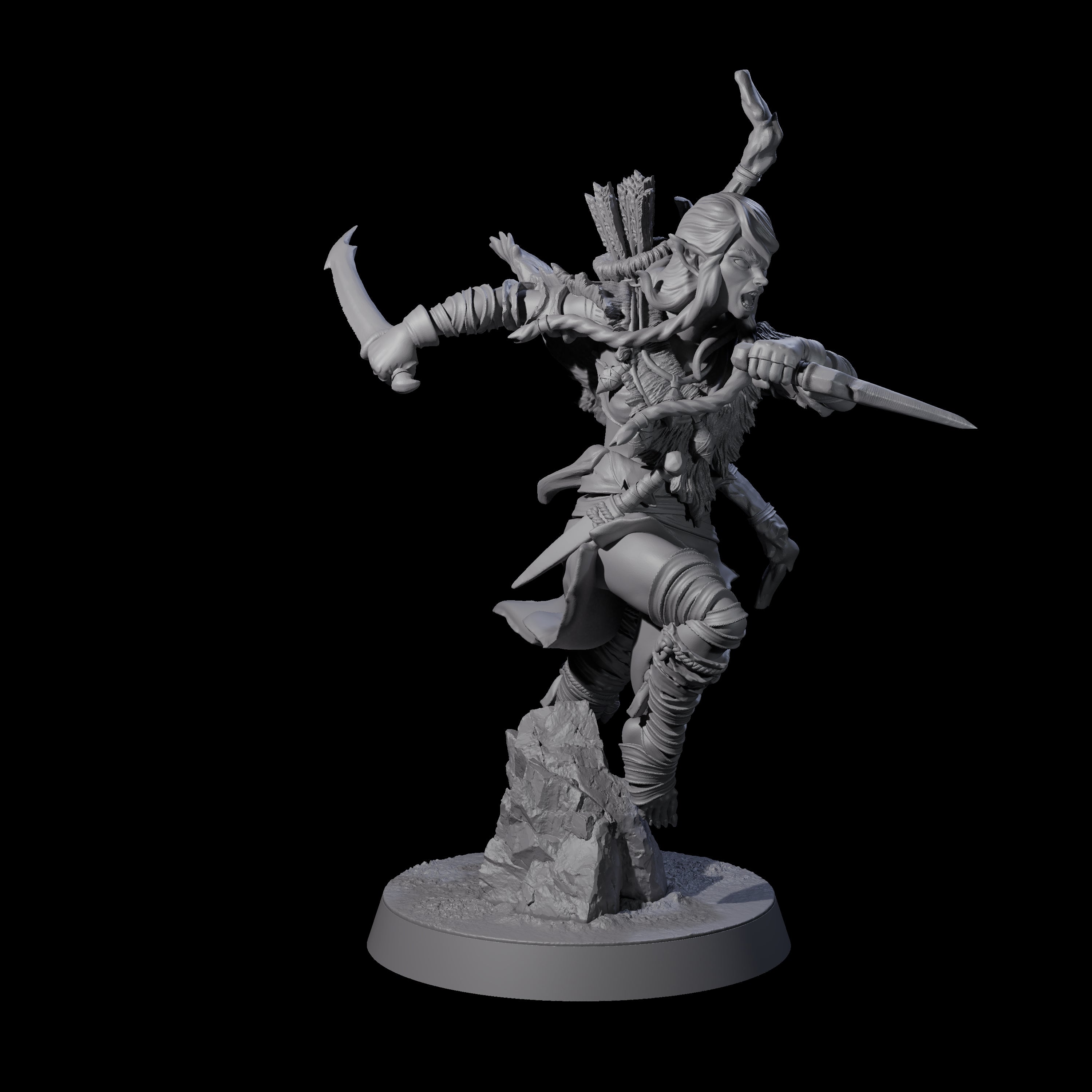 Ambushing Elf Rogue A Miniature for Dungeons and Dragons, Pathfinder or other TTRPGs