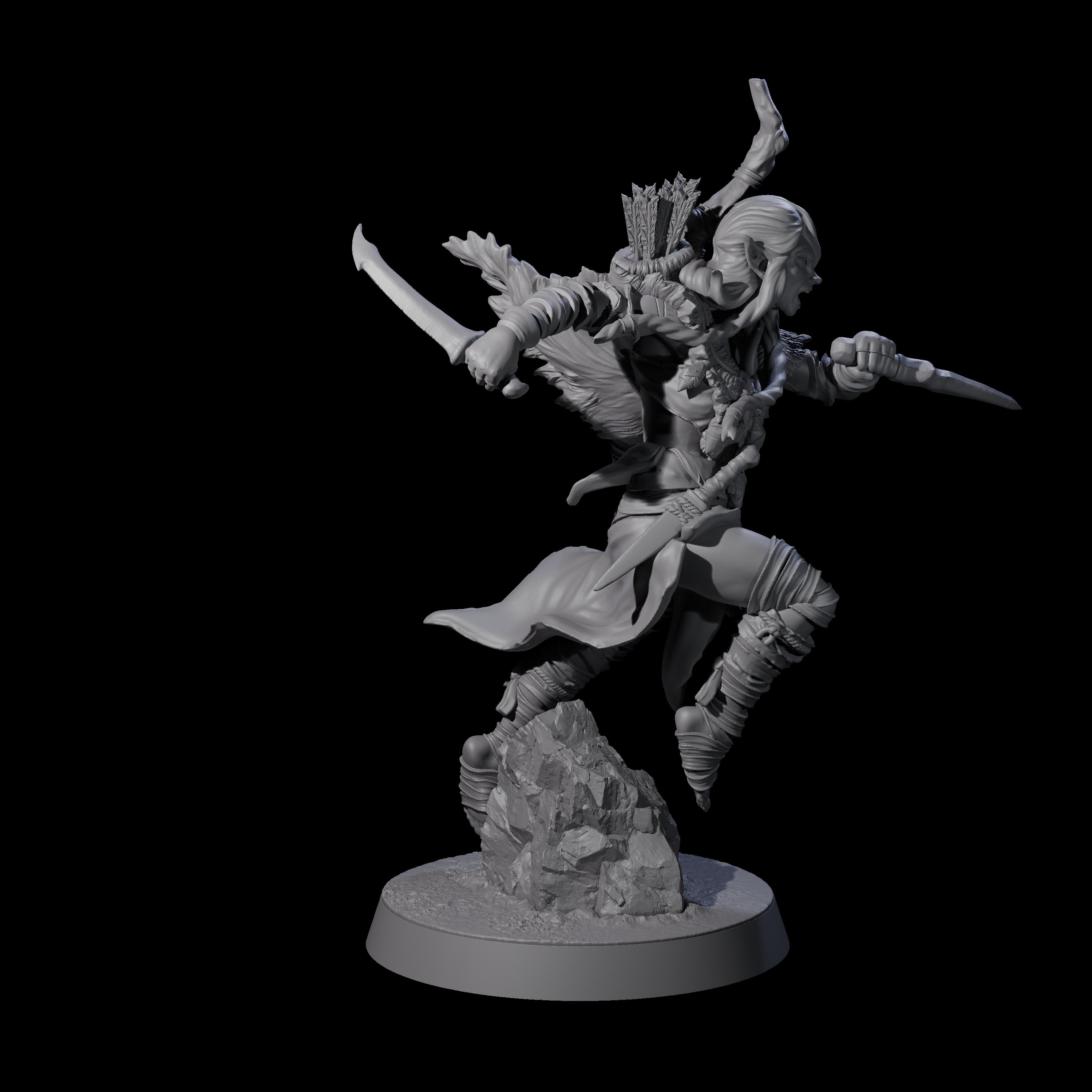 Ambushing Elf Rogue A Miniature for Dungeons and Dragons, Pathfinder or other TTRPGs