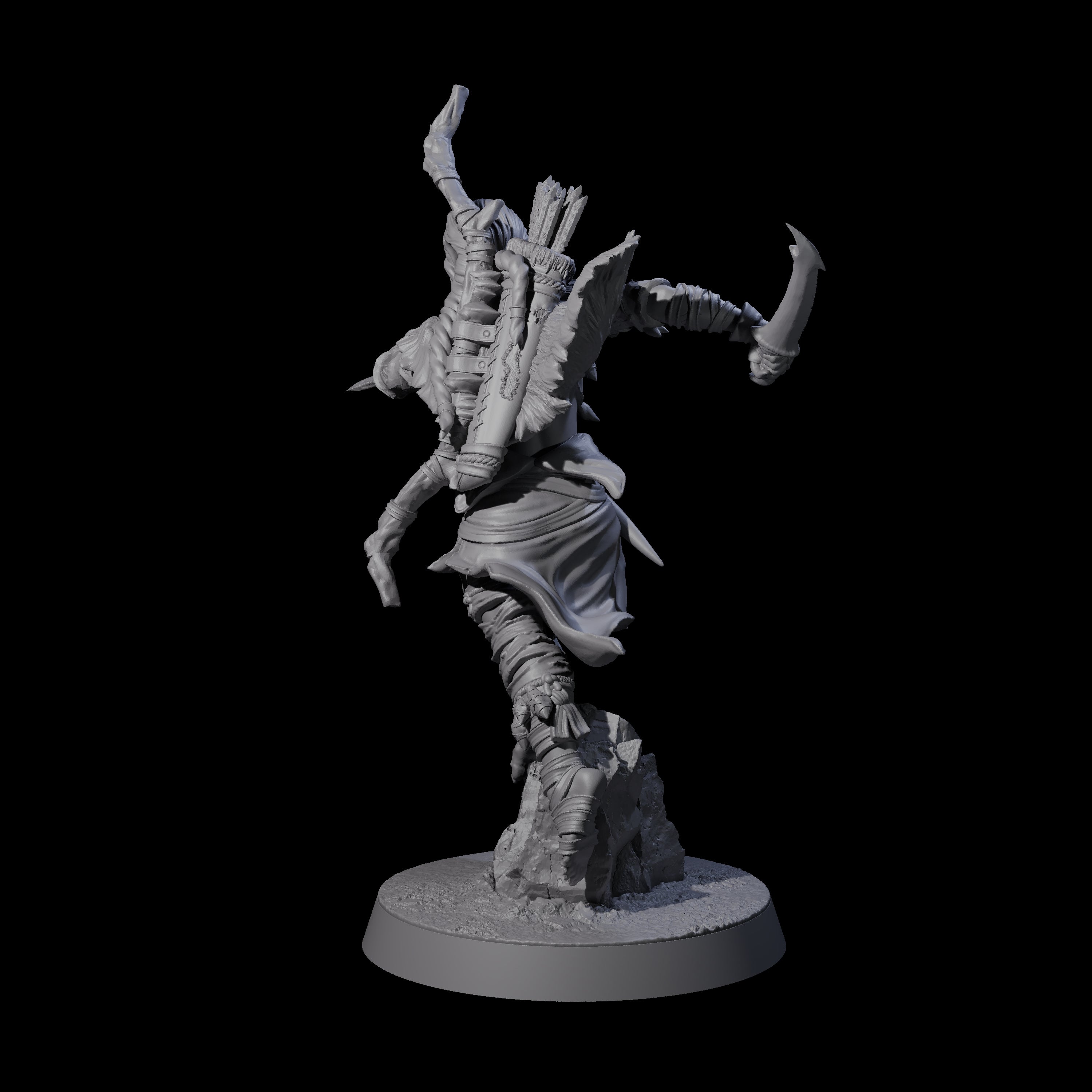 Ambushing Elf Rogue A Miniature for Dungeons and Dragons, Pathfinder or other TTRPGs