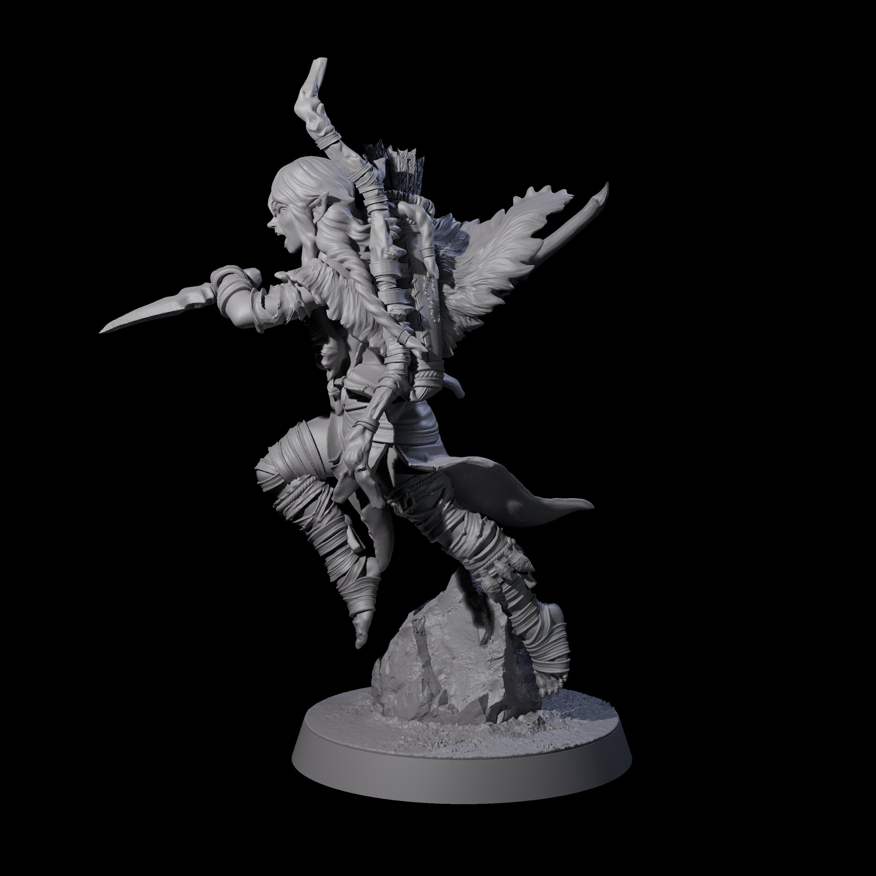 Ambushing Elf Rogue A Miniature for Dungeons and Dragons, Pathfinder or other TTRPGs