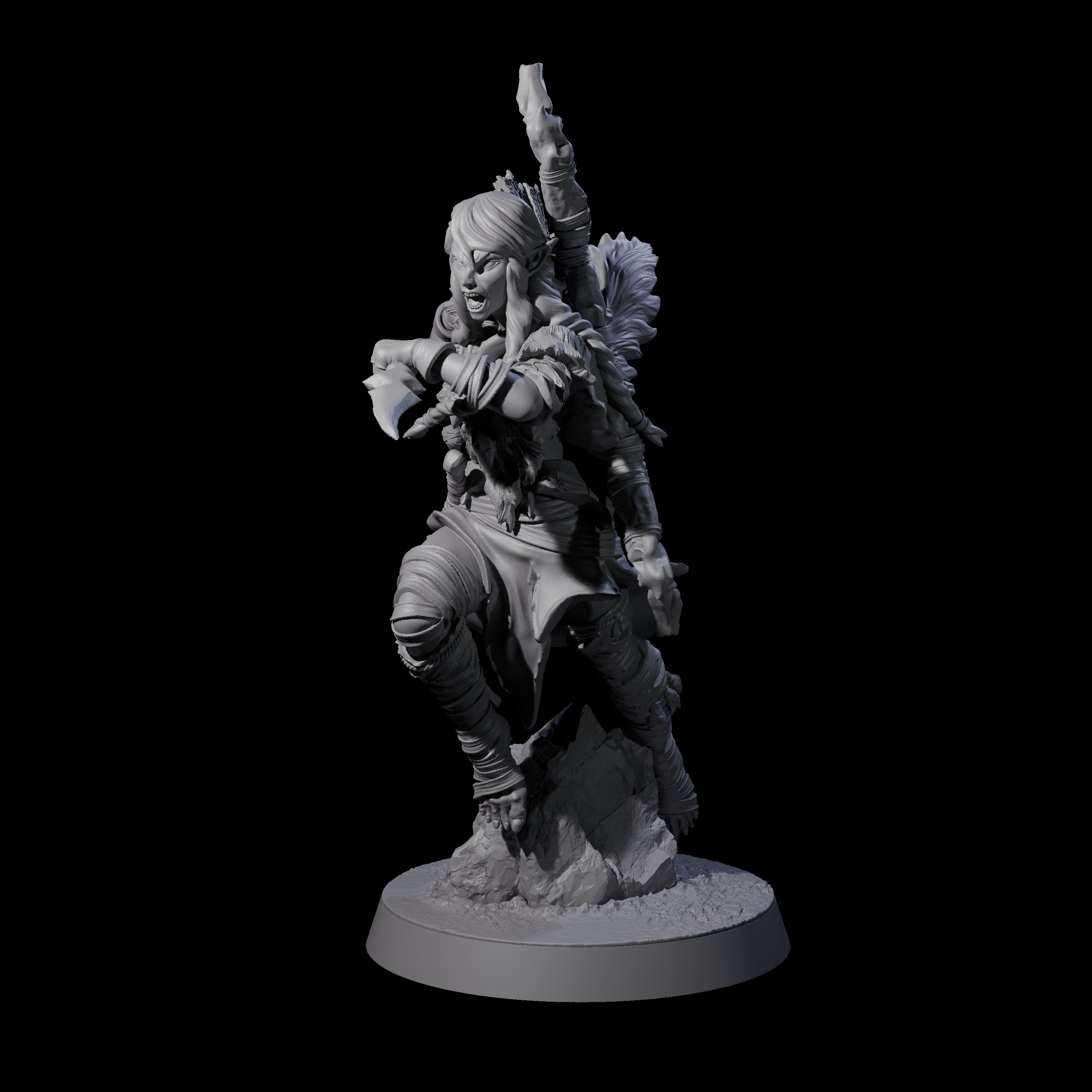 Ambushing Elf Rogue A Miniature for Dungeons and Dragons, Pathfinder or other TTRPGs