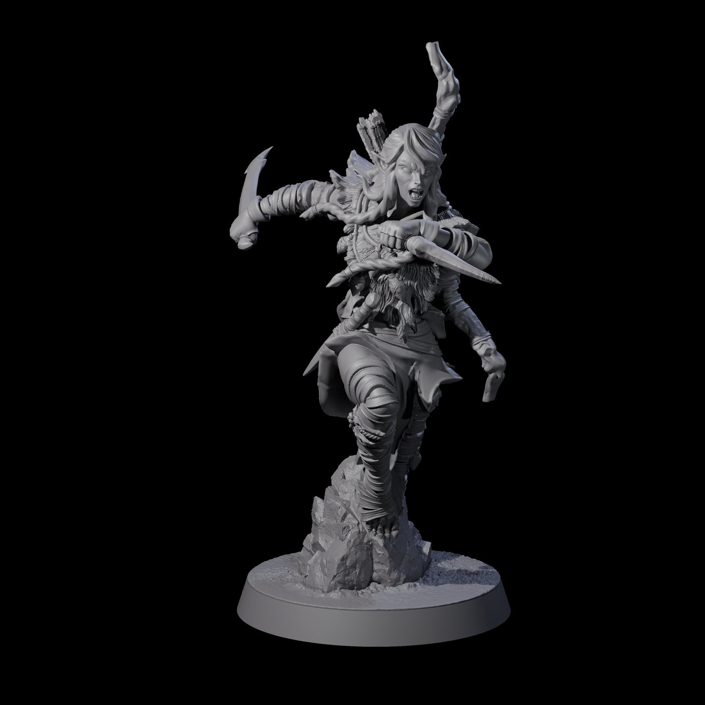 Ambushing Elf Rogue A Miniature for Dungeons and Dragons, Pathfinder or other TTRPGs