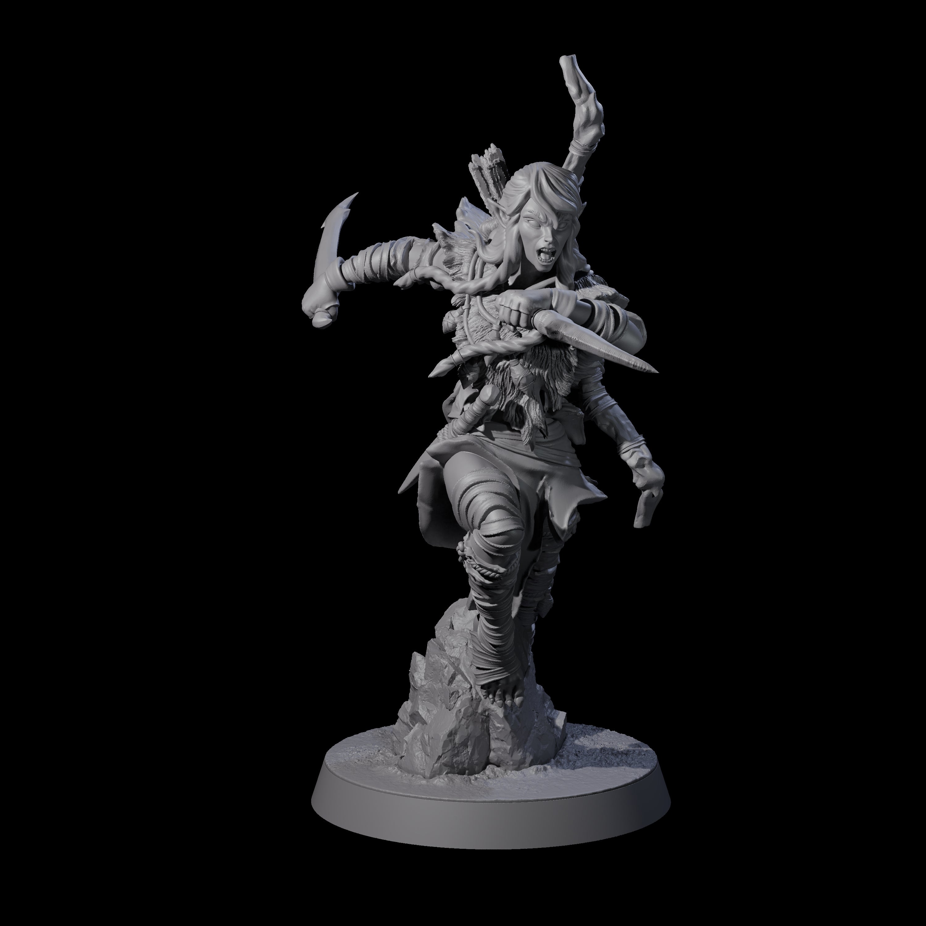 Ambushing Elf Rogue A Miniature for Dungeons and Dragons, Pathfinder or other TTRPGs