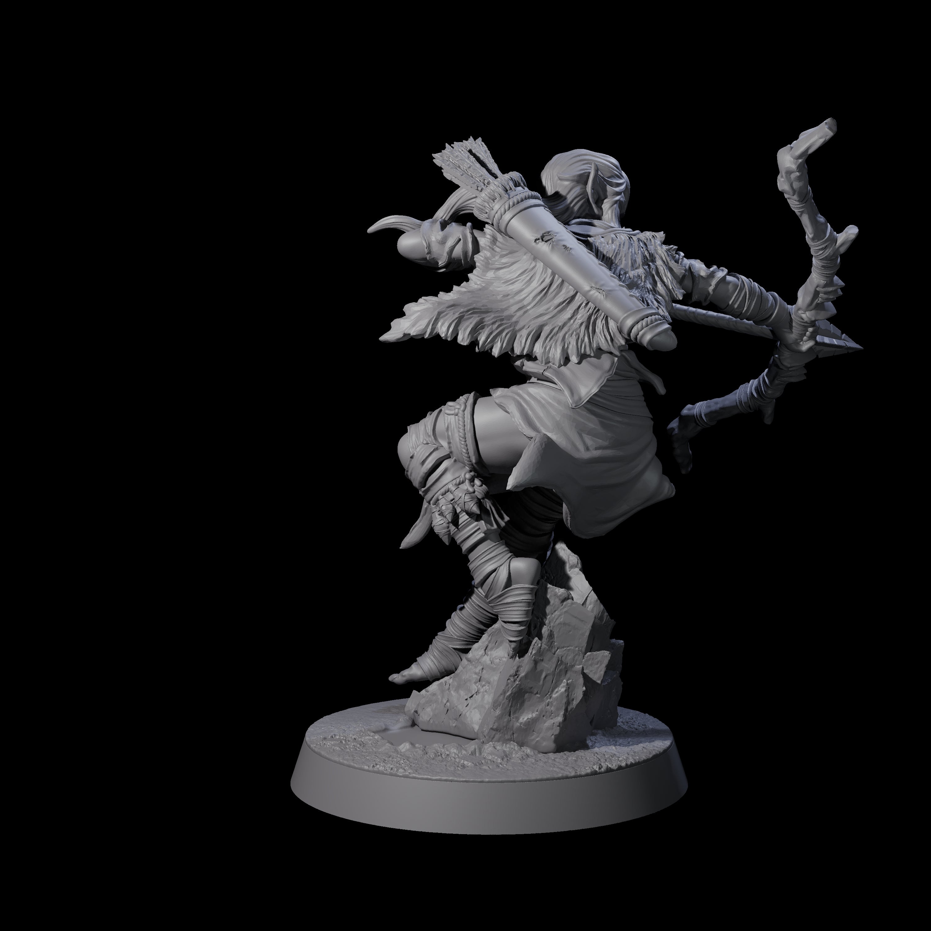 Ambushing Elf Rogue B Miniature for Dungeons and Dragons, Pathfinder or other TTRPGs