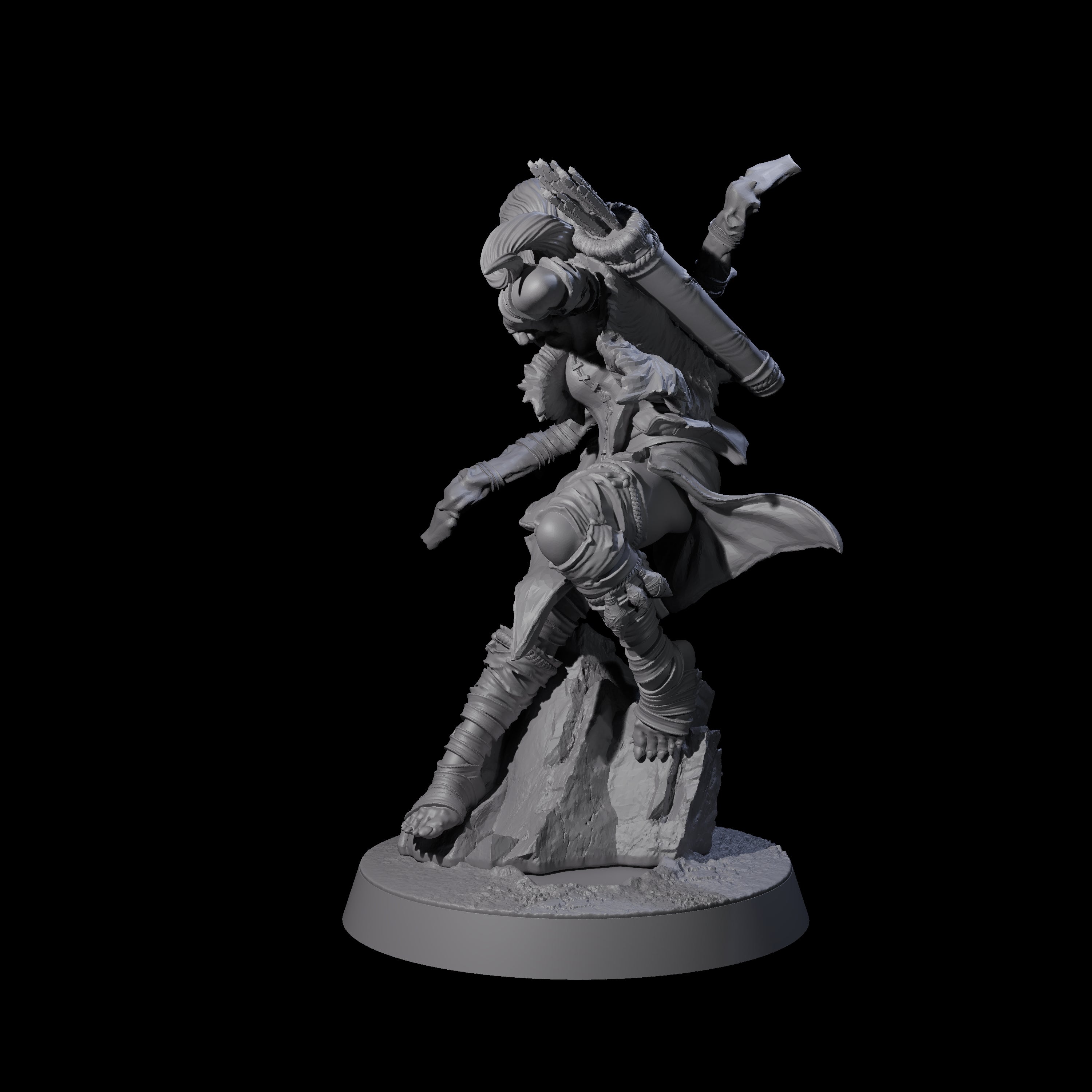Ambushing Elf Rogue B Miniature for Dungeons and Dragons, Pathfinder or other TTRPGs