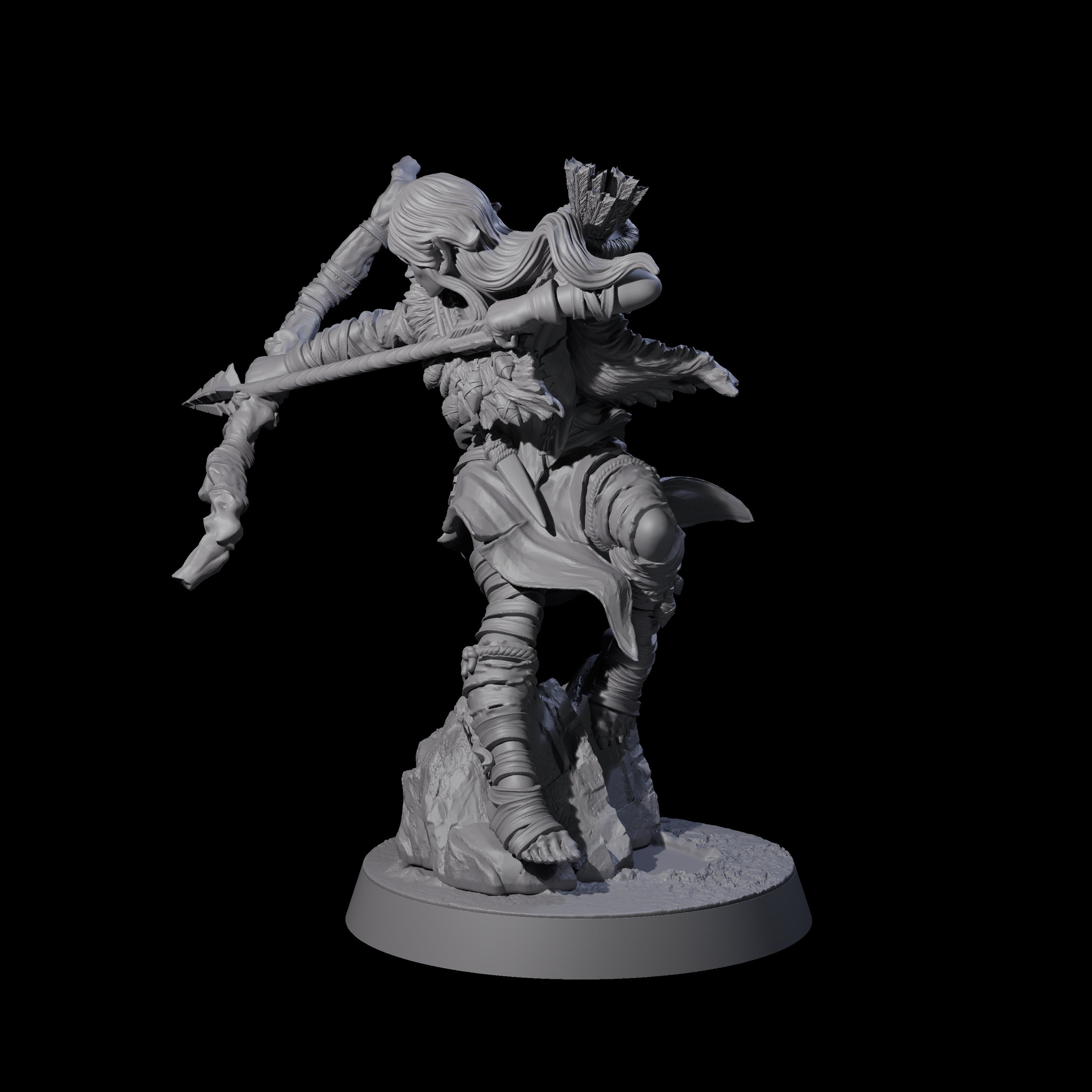 Ambushing Elf Rogue B Miniature for Dungeons and Dragons, Pathfinder or other TTRPGs