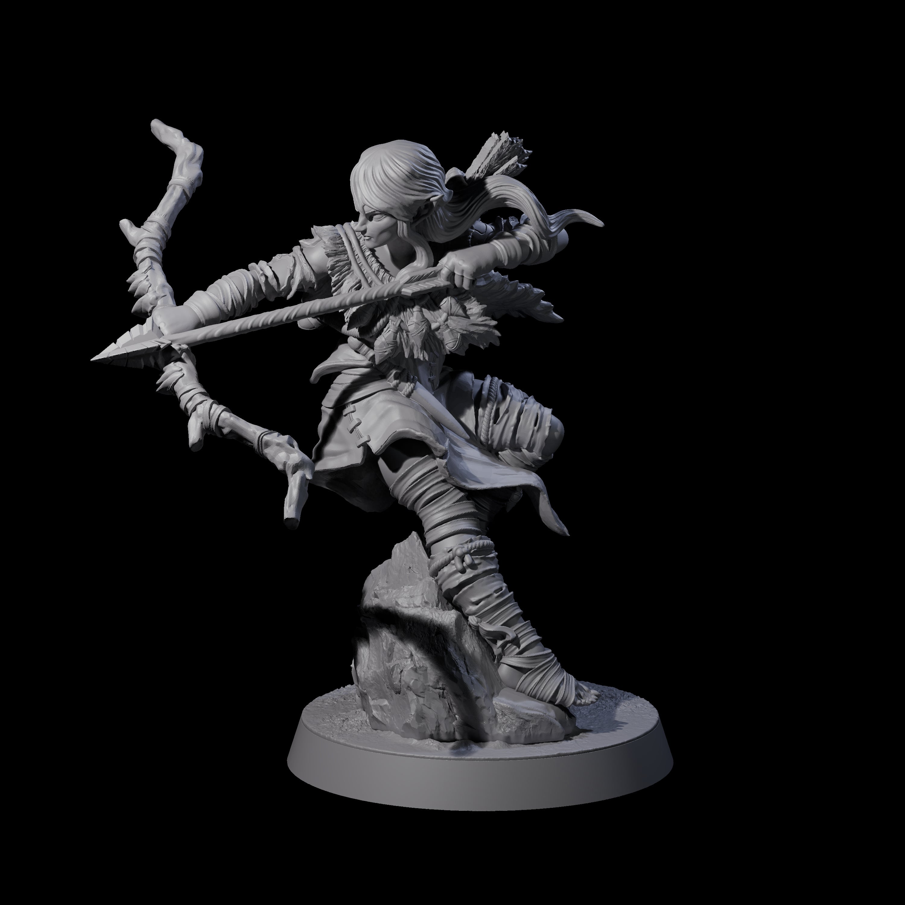 Ambushing Elf Rogue B Miniature for Dungeons and Dragons, Pathfinder or other TTRPGs