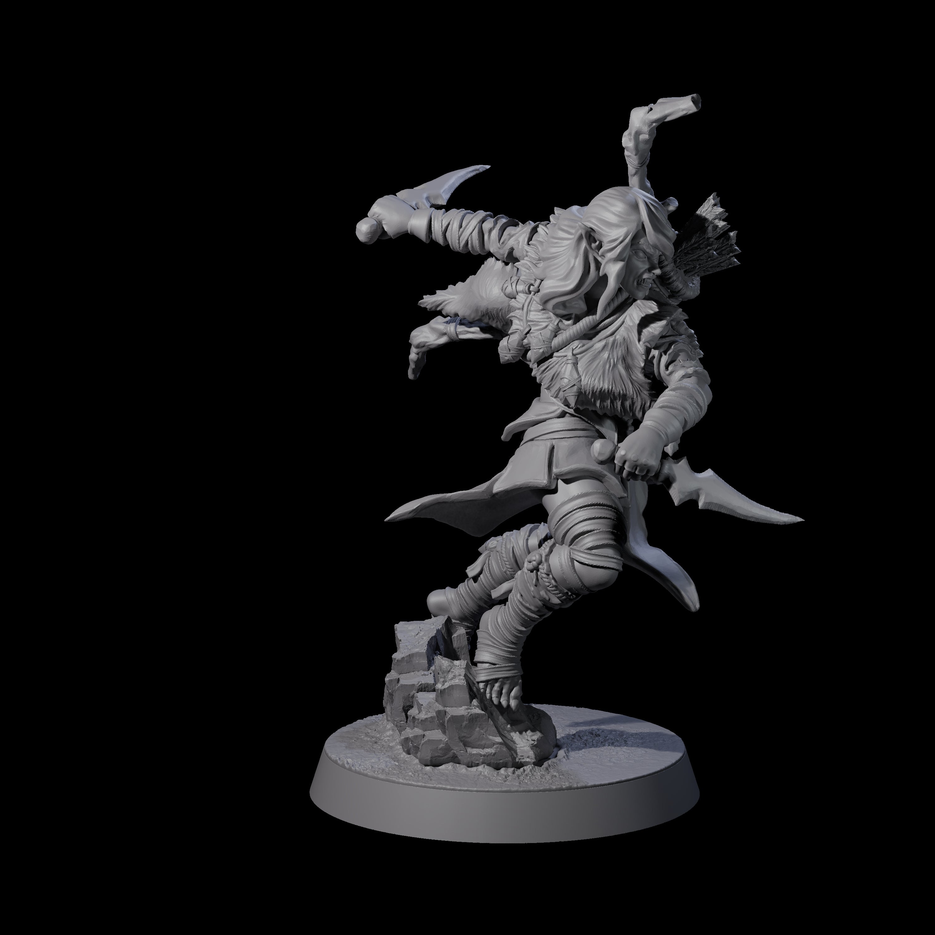 Ambushing Elf Rogue C Miniature for Dungeons and Dragons, Pathfinder or other TTRPGs