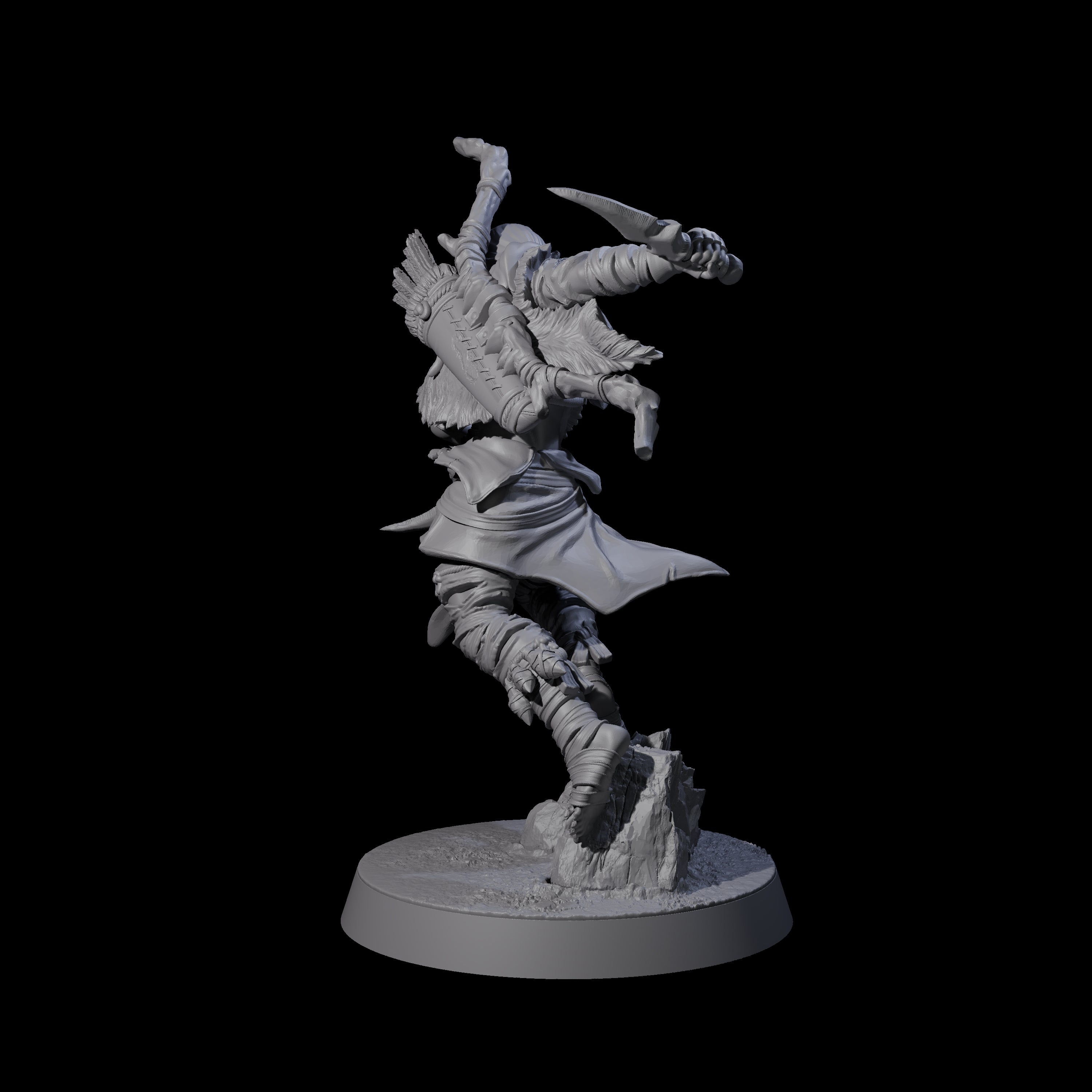 Ambushing Elf Rogue C Miniature for Dungeons and Dragons, Pathfinder or other TTRPGs