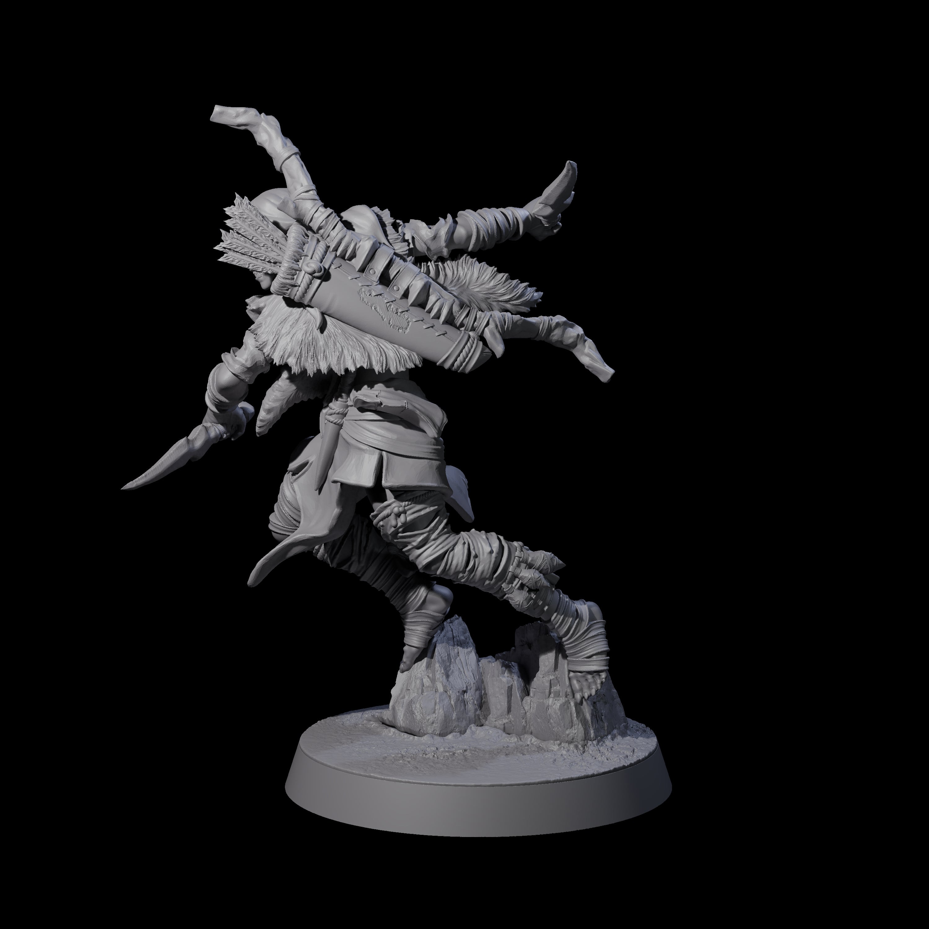 Ambushing Elf Rogue C Miniature for Dungeons and Dragons, Pathfinder or other TTRPGs