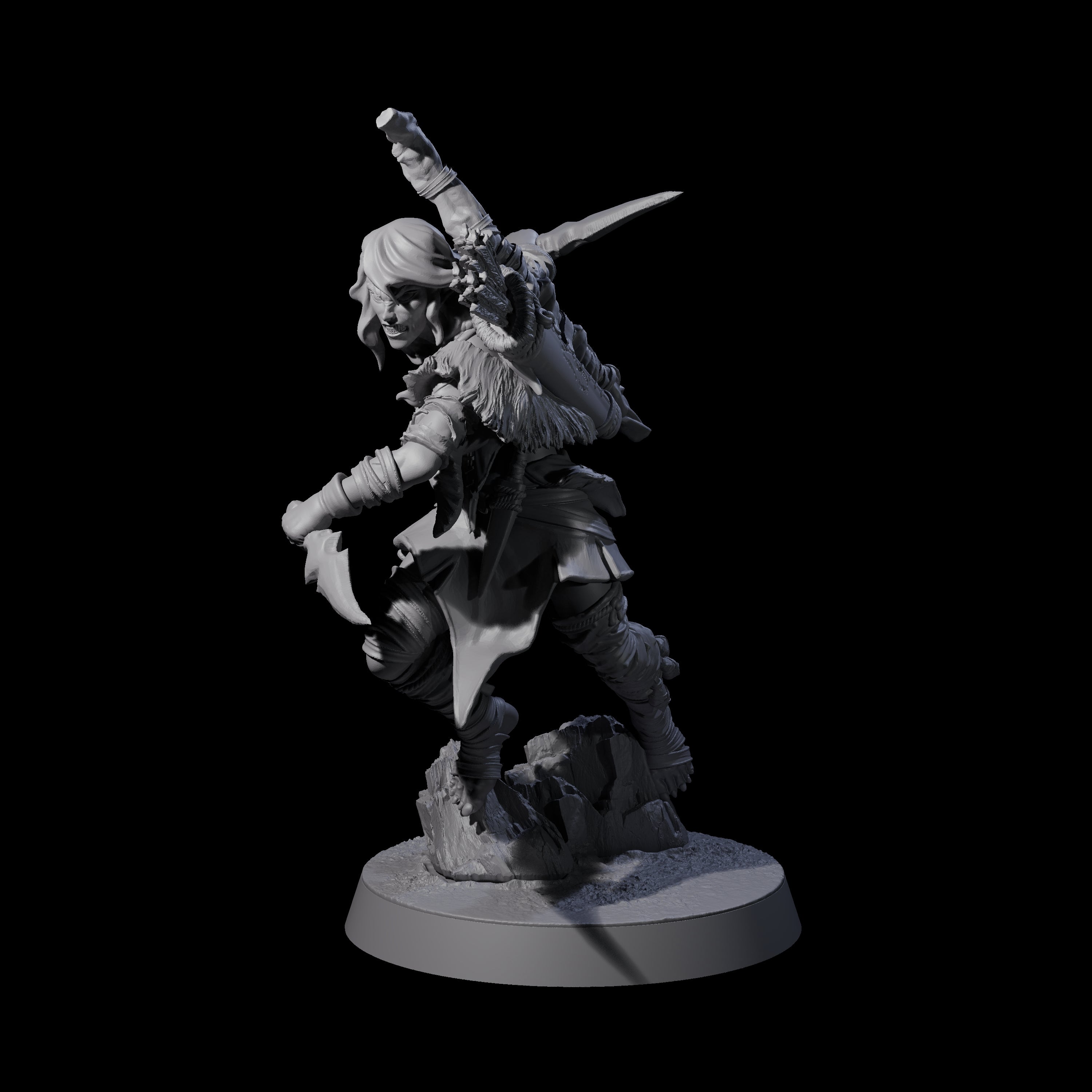 Ambushing Elf Rogue C Miniature for Dungeons and Dragons, Pathfinder or other TTRPGs