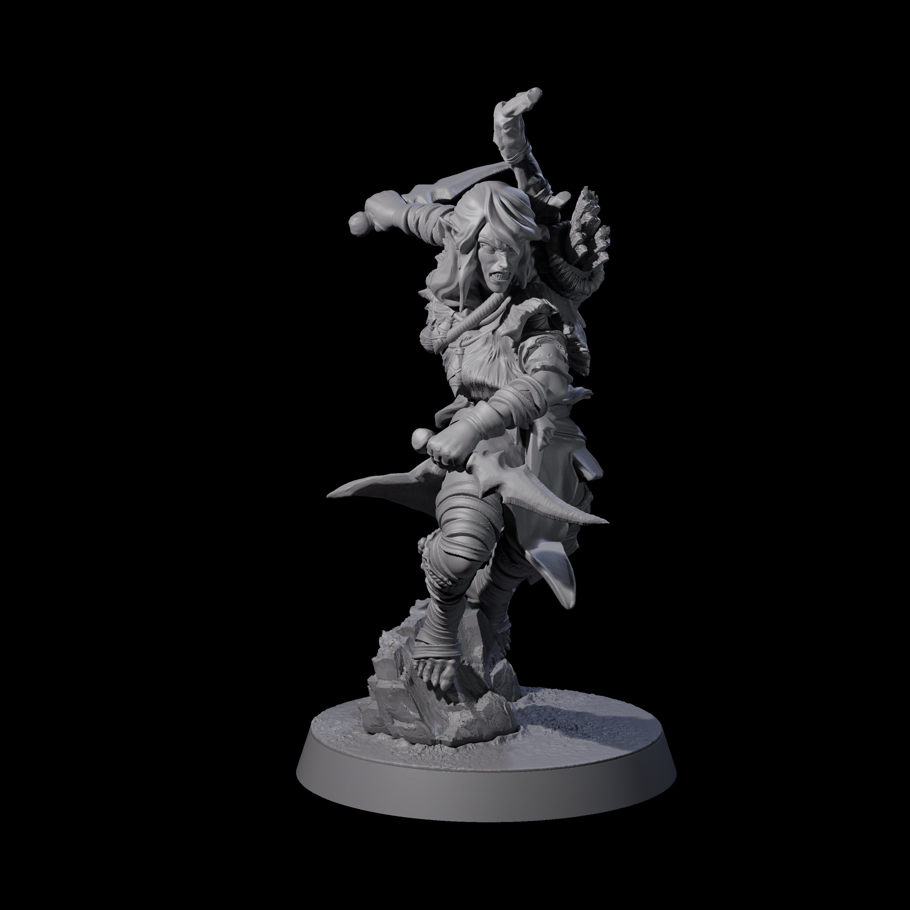 Ambushing Elf Rogue C Miniature for Dungeons and Dragons, Pathfinder or other TTRPGs