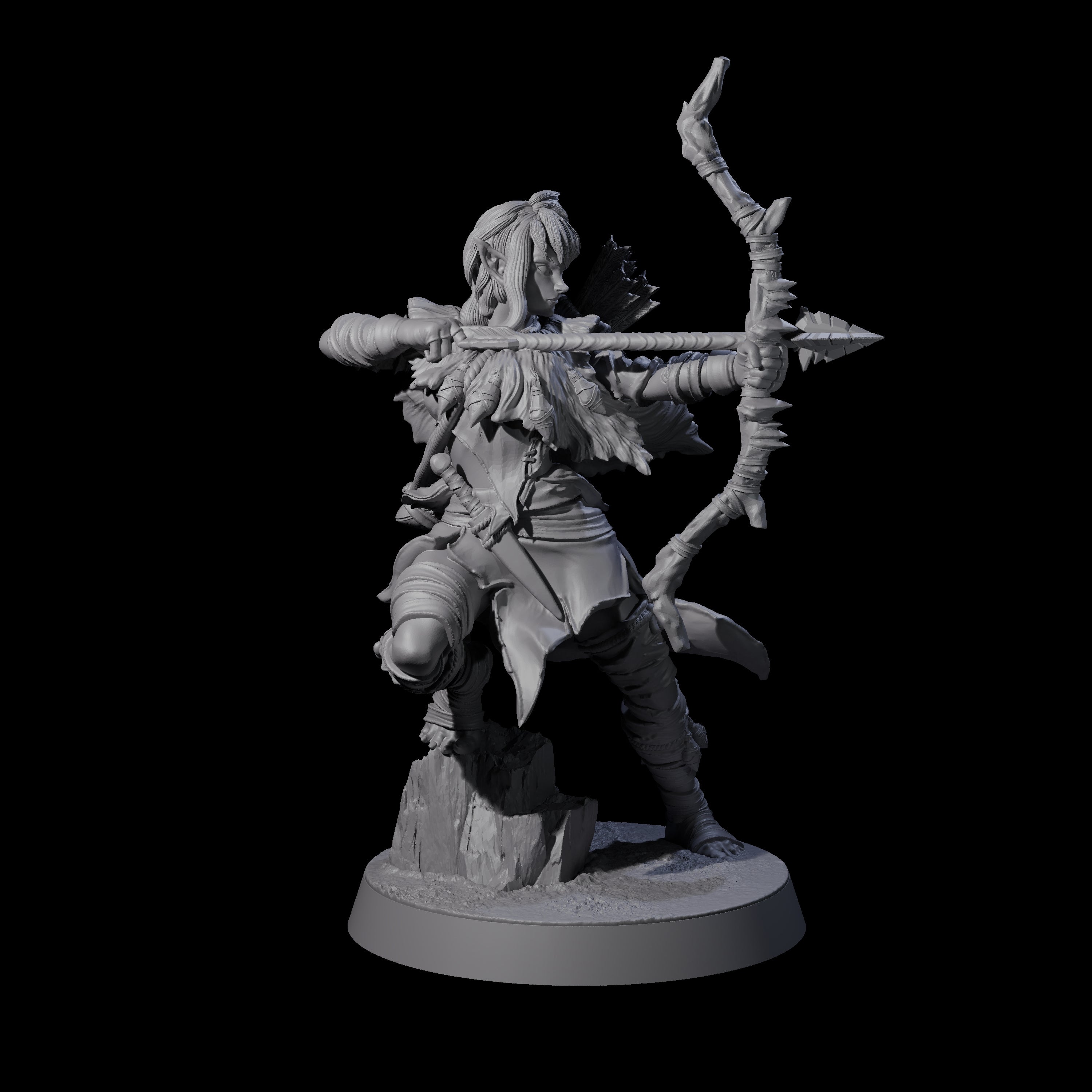 Ambushing Elf Rogue D Miniature for Dungeons and Dragons, Pathfinder or other TTRPGs