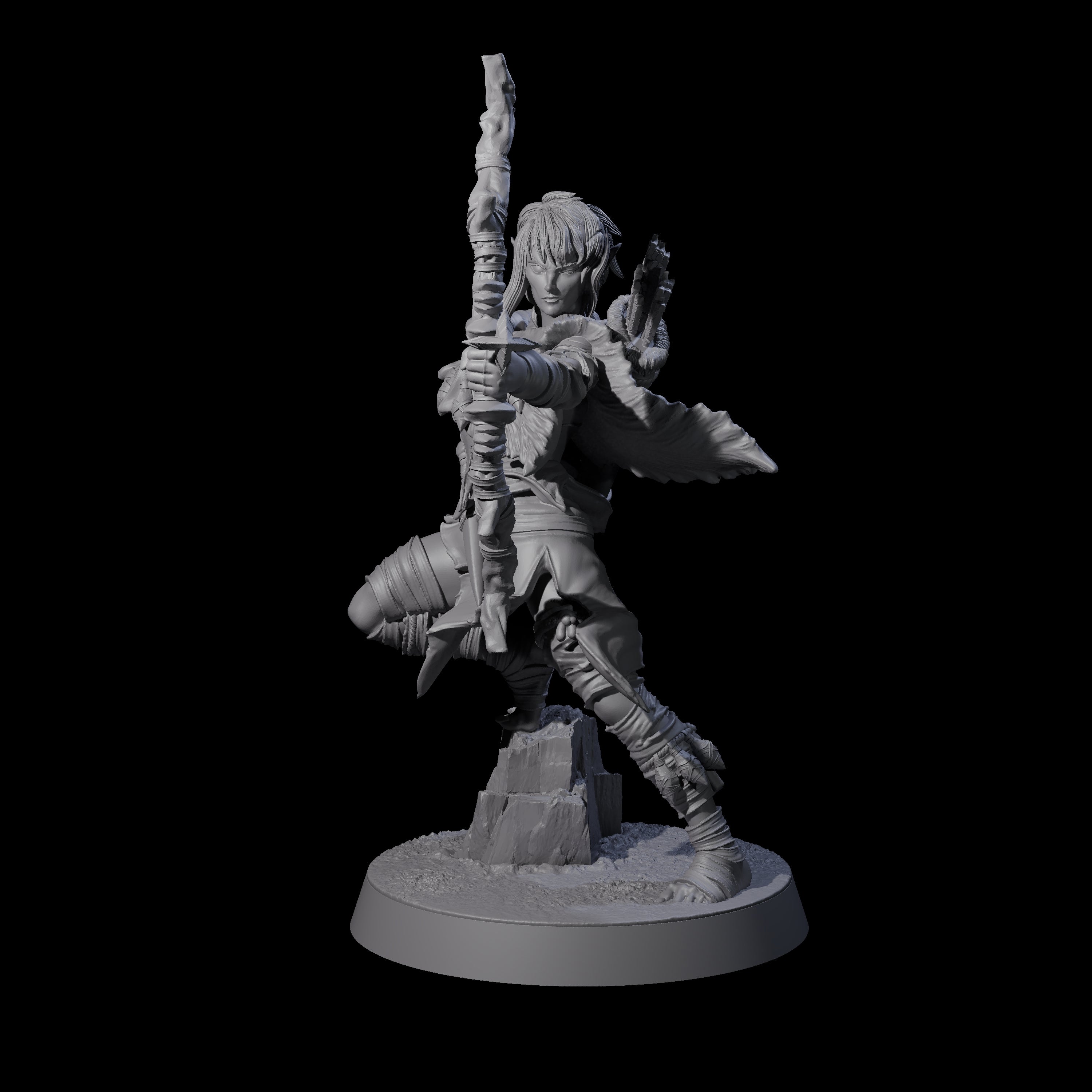 Ambushing Elf Rogue D Miniature for Dungeons and Dragons, Pathfinder or other TTRPGs