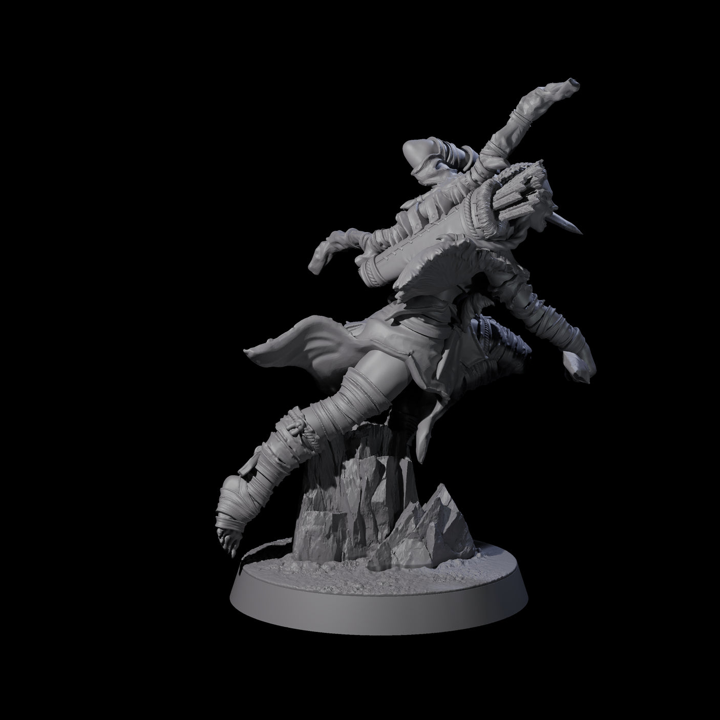 Ambushing Elf Rogue E Miniature for Dungeons and Dragons, Pathfinder or other TTRPGs