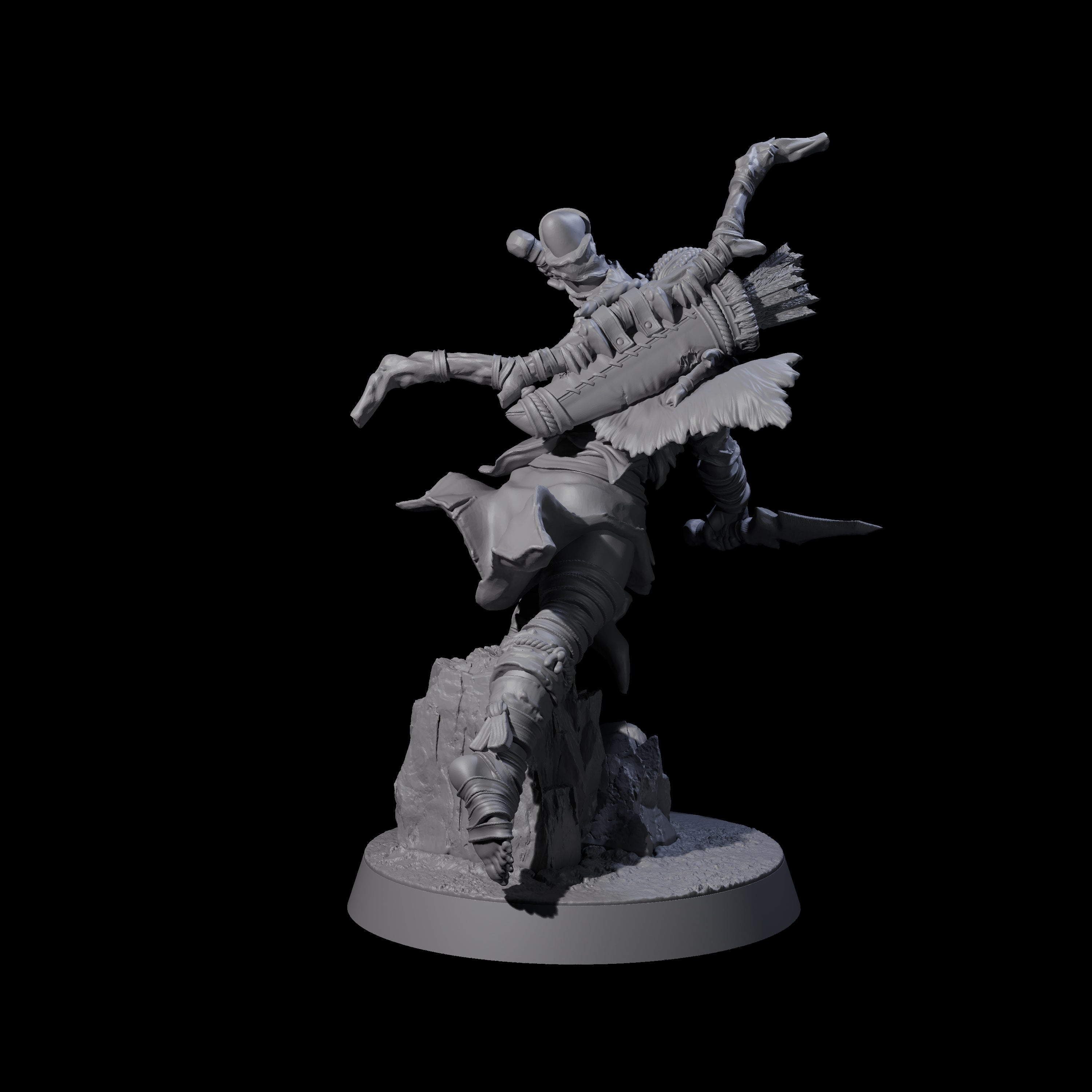 Ambushing Elf Rogue E Miniature for Dungeons and Dragons, Pathfinder or other TTRPGs