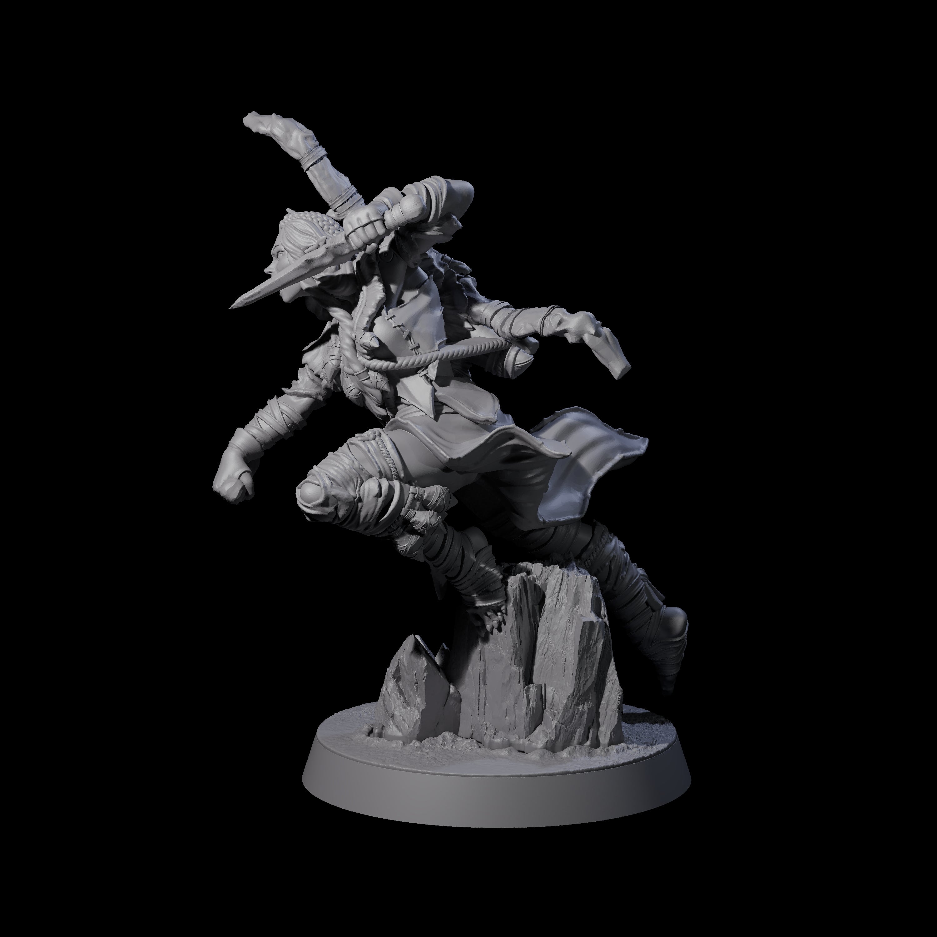 Ambushing Elf Rogue E Miniature for Dungeons and Dragons, Pathfinder or other TTRPGs