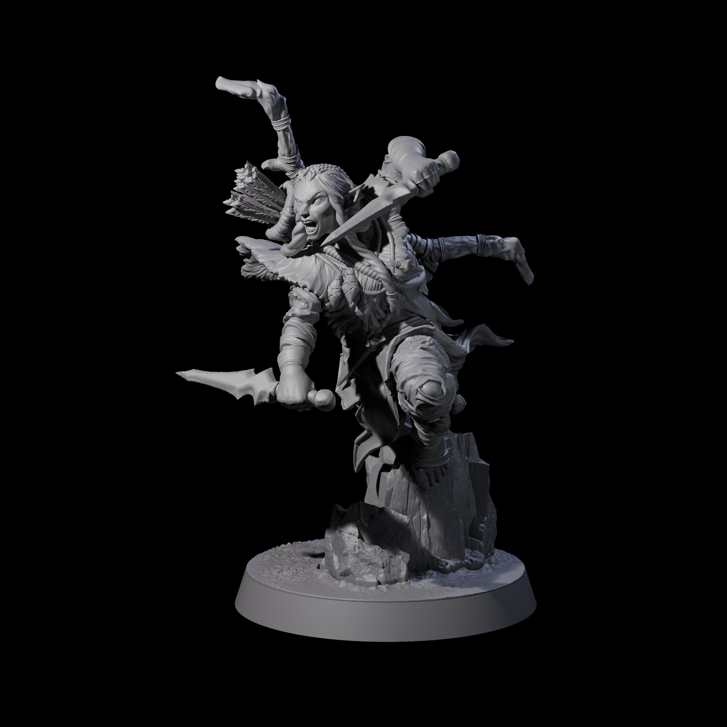 Ambushing Elf Rogue E Miniature for Dungeons and Dragons, Pathfinder or other TTRPGs