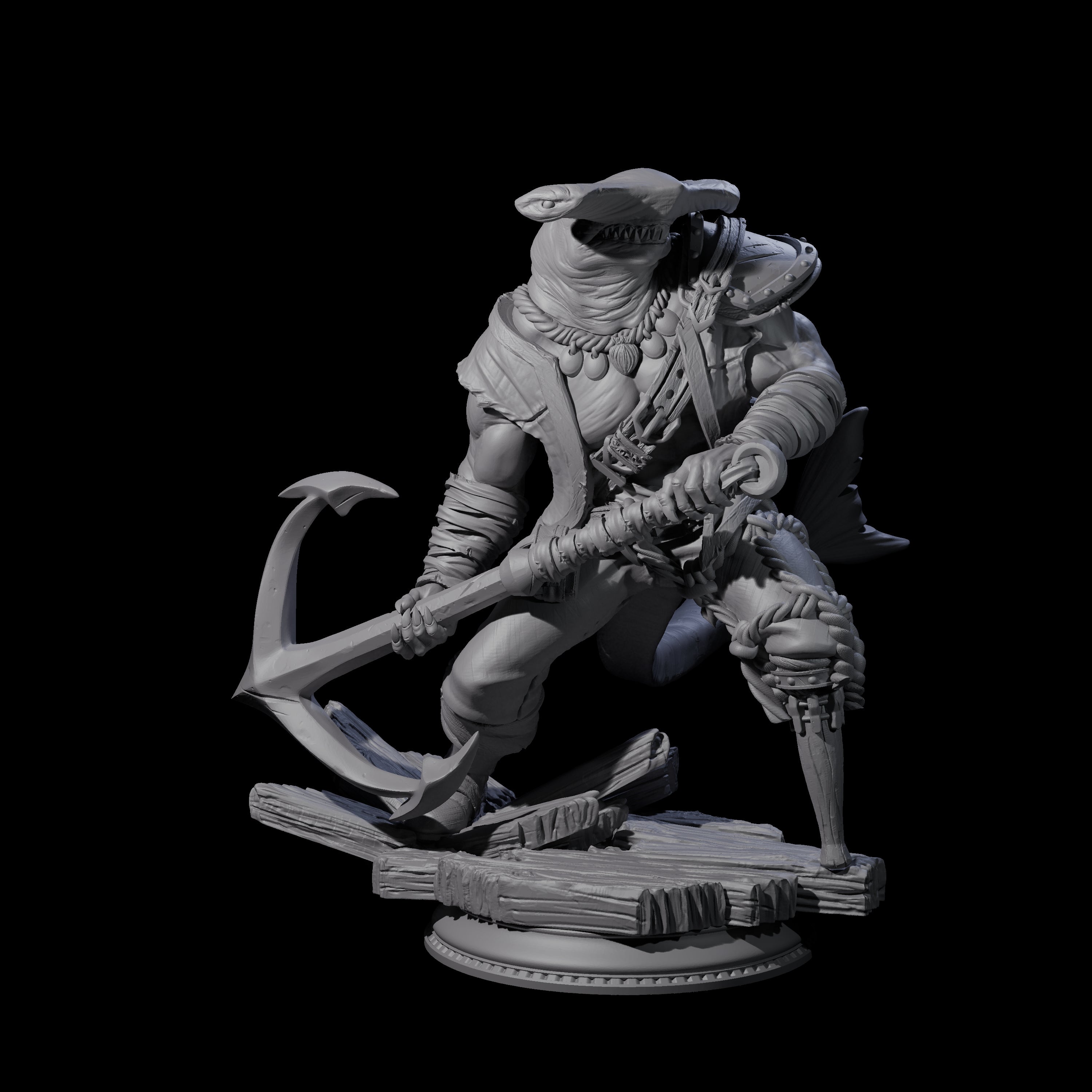 Anchor Swinging Pirate Crew Miniature for Dungeons and Dragons, Pathfinder or other TTRPGs