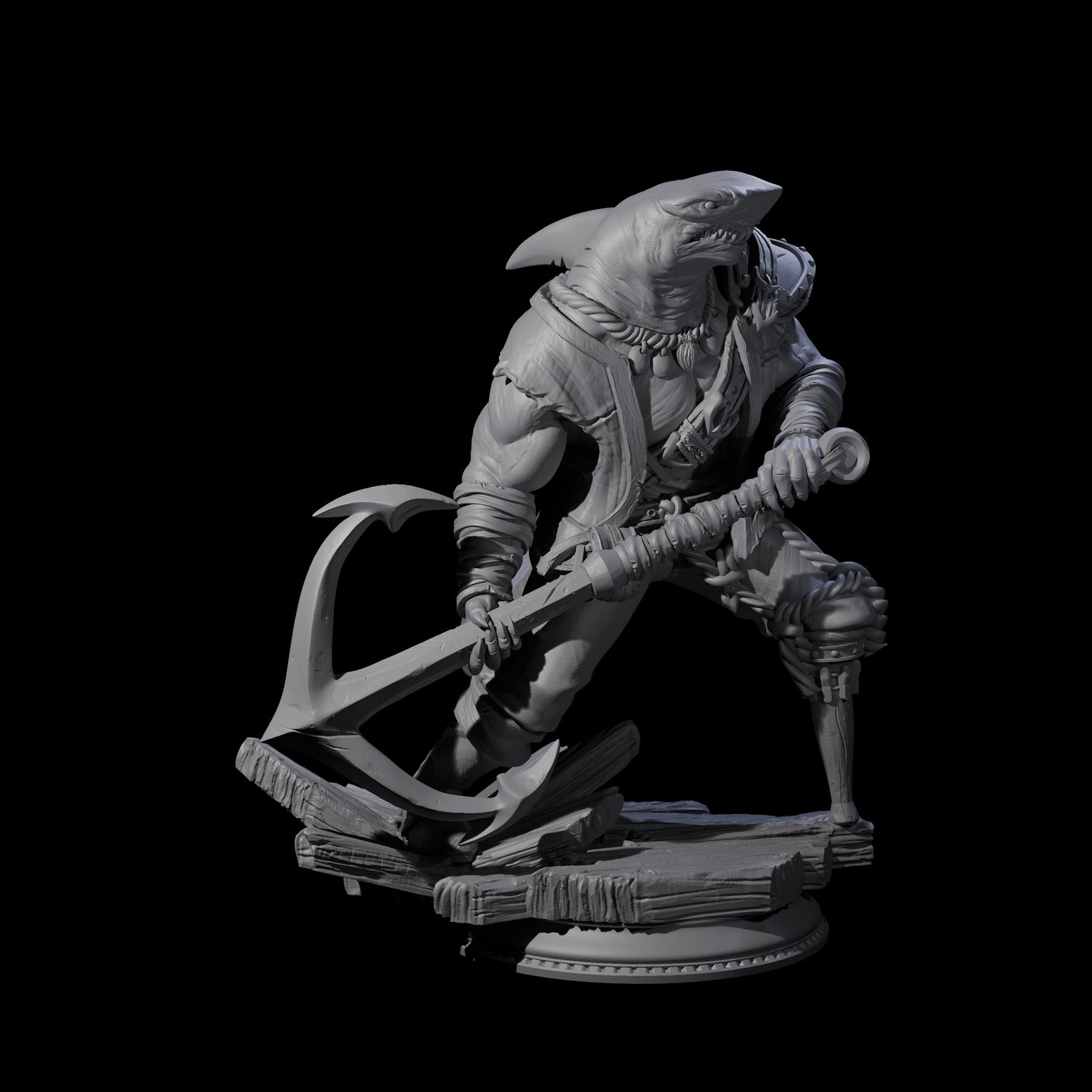 Anchor Swinging Pirate Crew Miniature for Dungeons and Dragons, Pathfinder or other TTRPGs