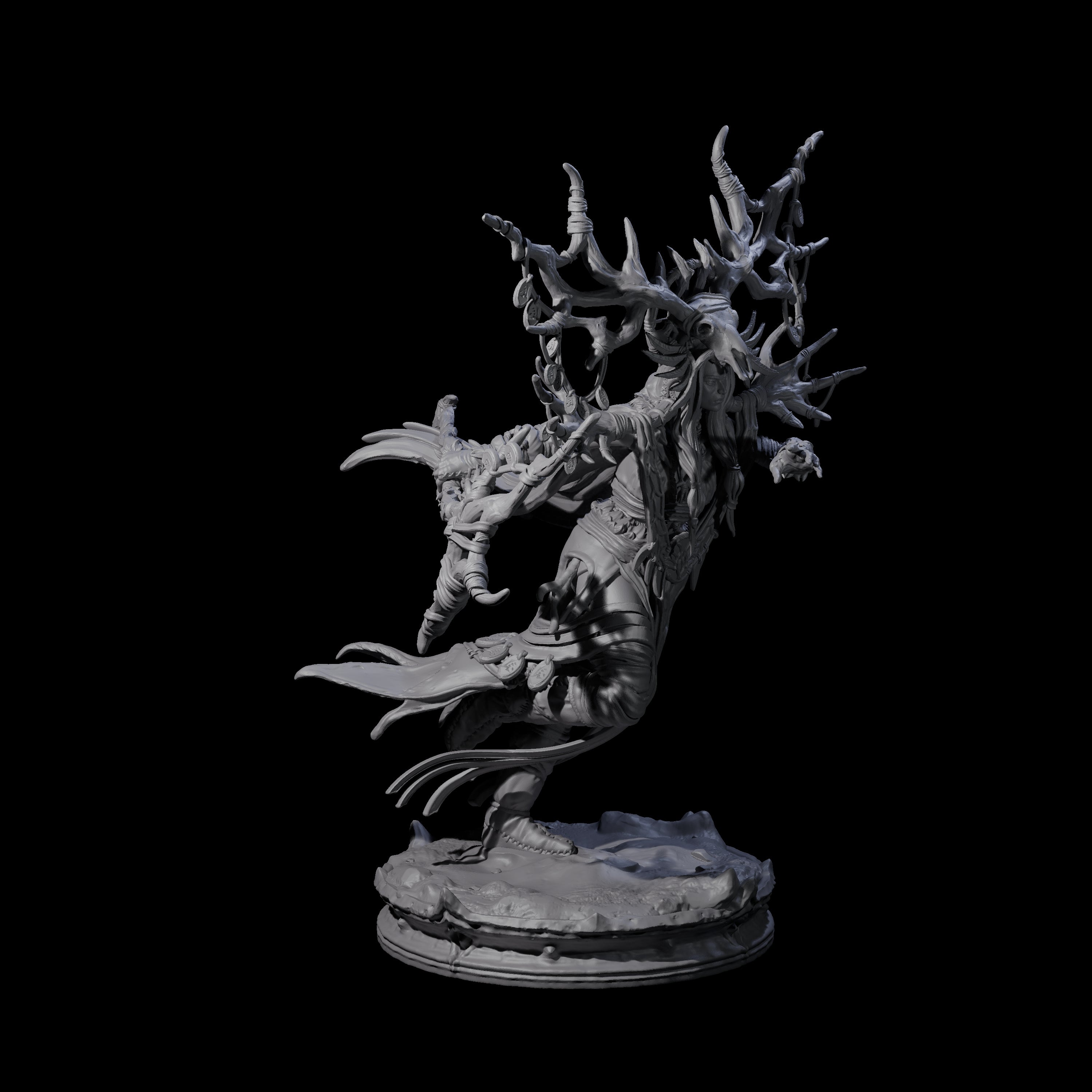 Ancient Dark Elf Druid of the Underdark A Miniature for Dungeons and Dragons, Pathfinder or other TTRPGs