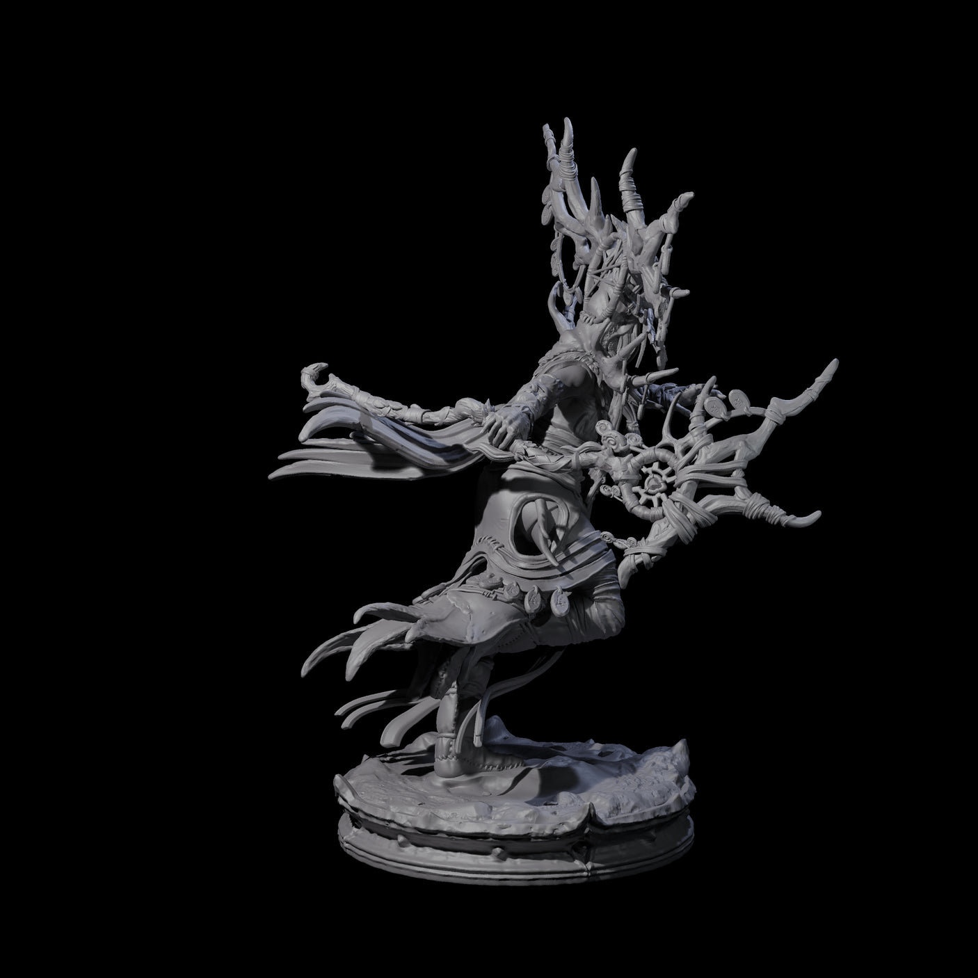 Ancient Dark Elf Druid of the Underdark A Miniature for Dungeons and Dragons, Pathfinder or other TTRPGs