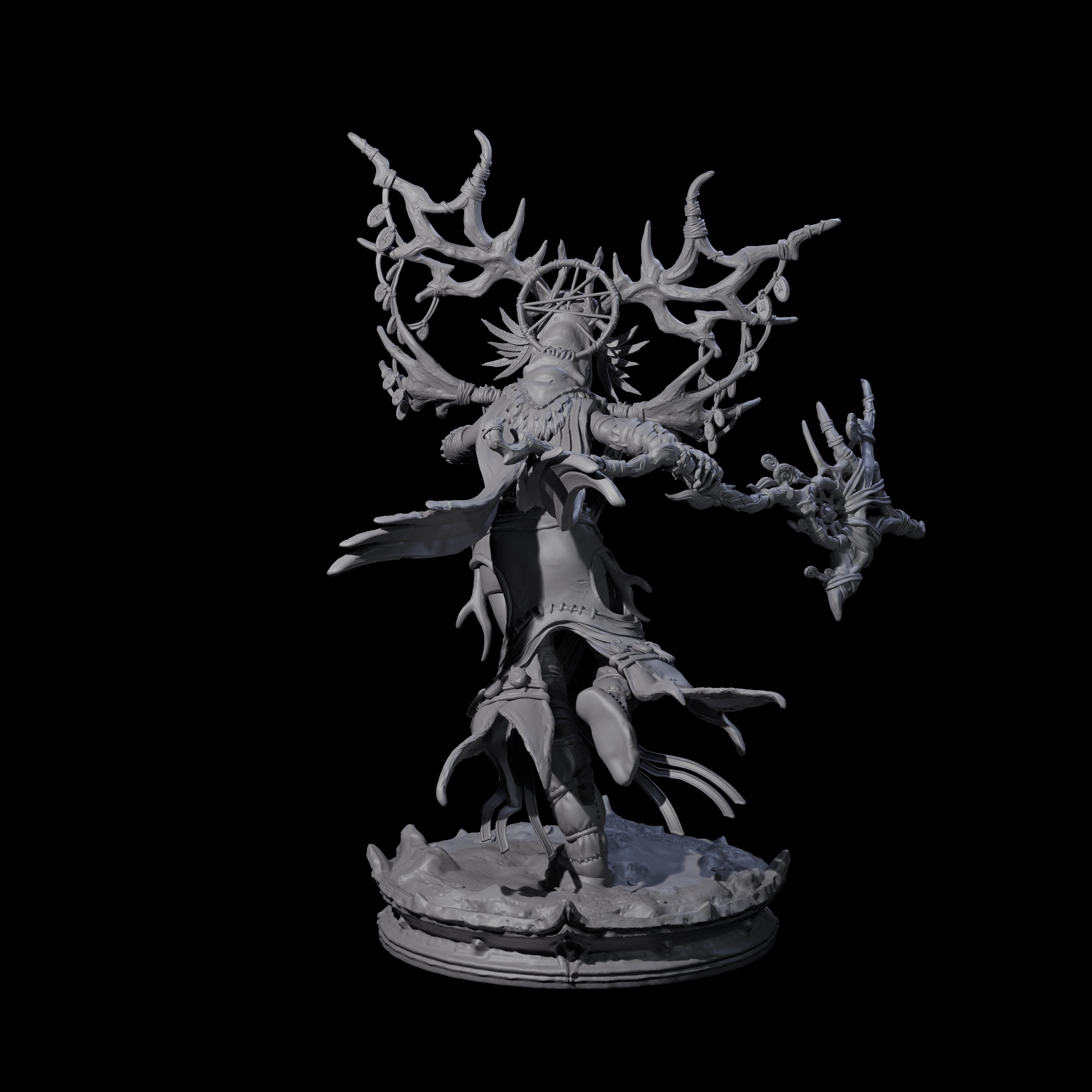Ancient Dark Elf Druid of the Underdark A Miniature for Dungeons and Dragons, Pathfinder or other TTRPGs