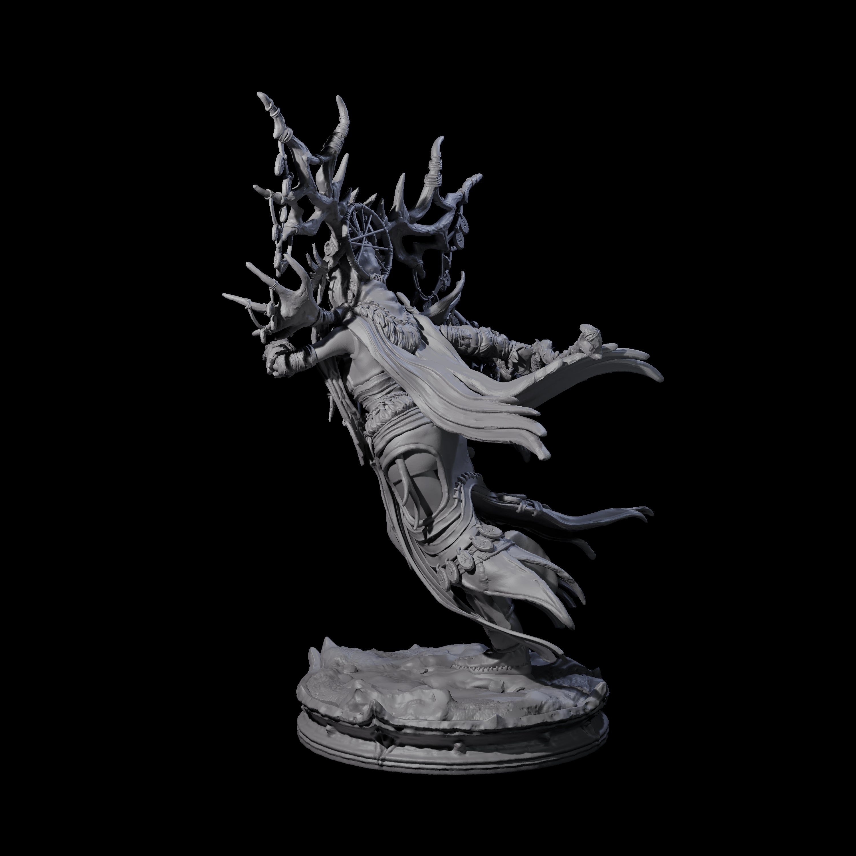 Ancient Dark Elf Druid of the Underdark A Miniature for Dungeons and Dragons, Pathfinder or other TTRPGs
