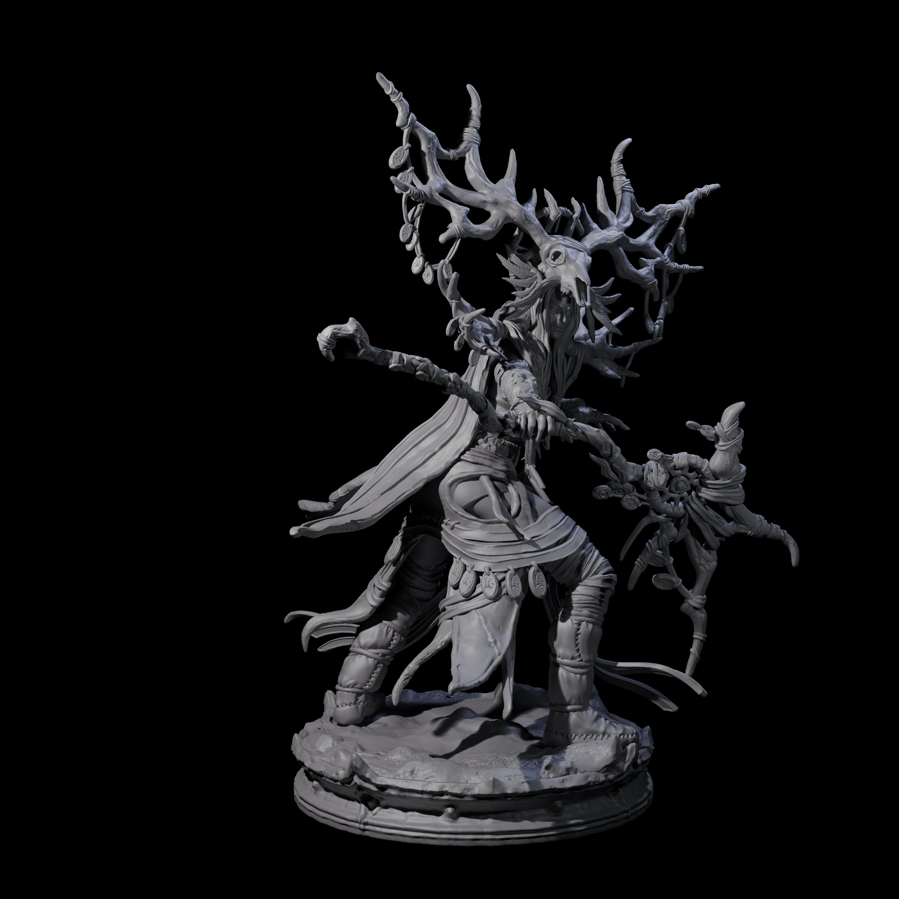 Ancient Dark Elf Druid of the Underdark B Miniature for Dungeons and Dragons, Pathfinder or other TTRPGs
