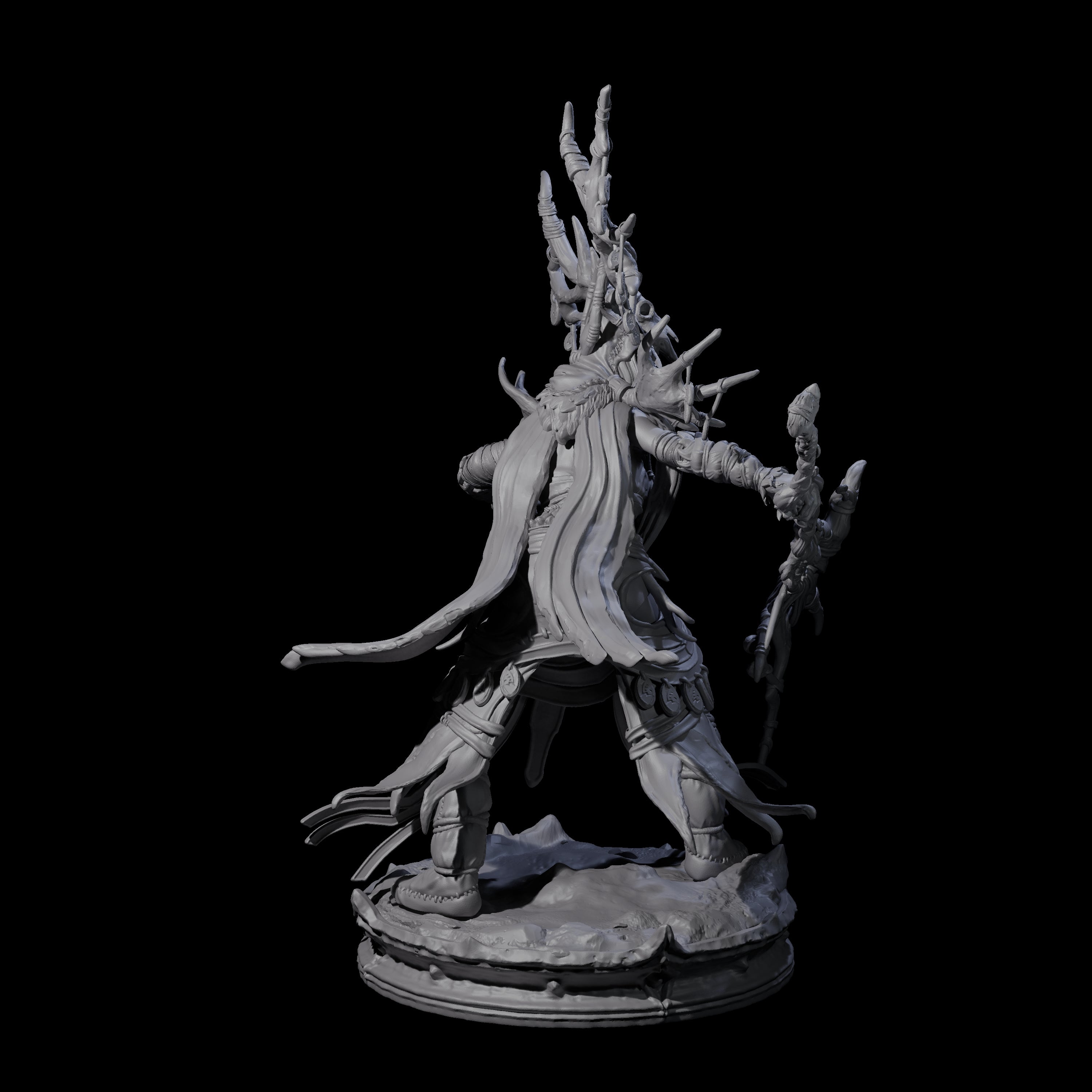 Ancient Dark Elf Druid of the Underdark B Miniature for Dungeons and Dragons, Pathfinder or other TTRPGs