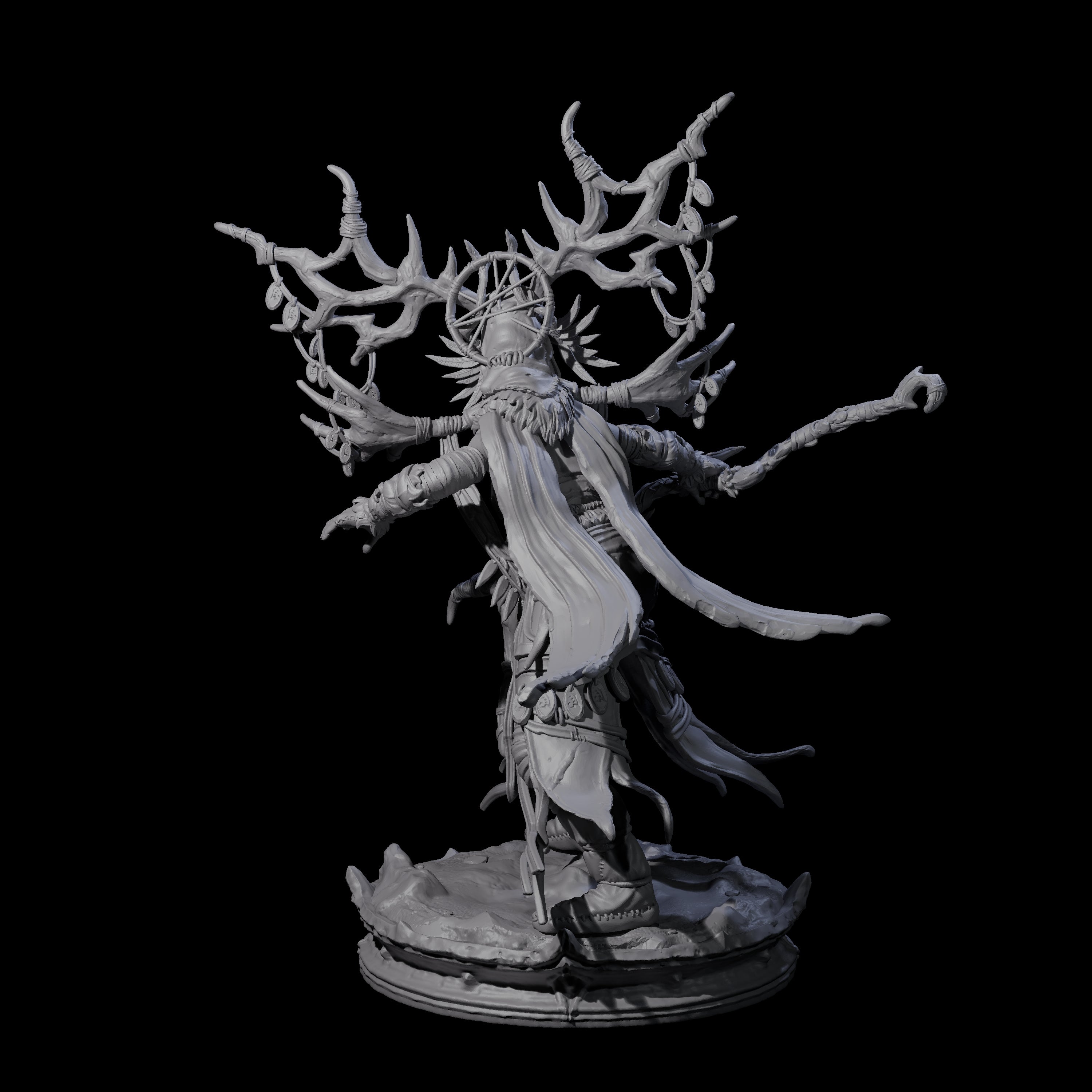 Ancient Dark Elf Druid of the Underdark B Miniature for Dungeons and Dragons, Pathfinder or other TTRPGs