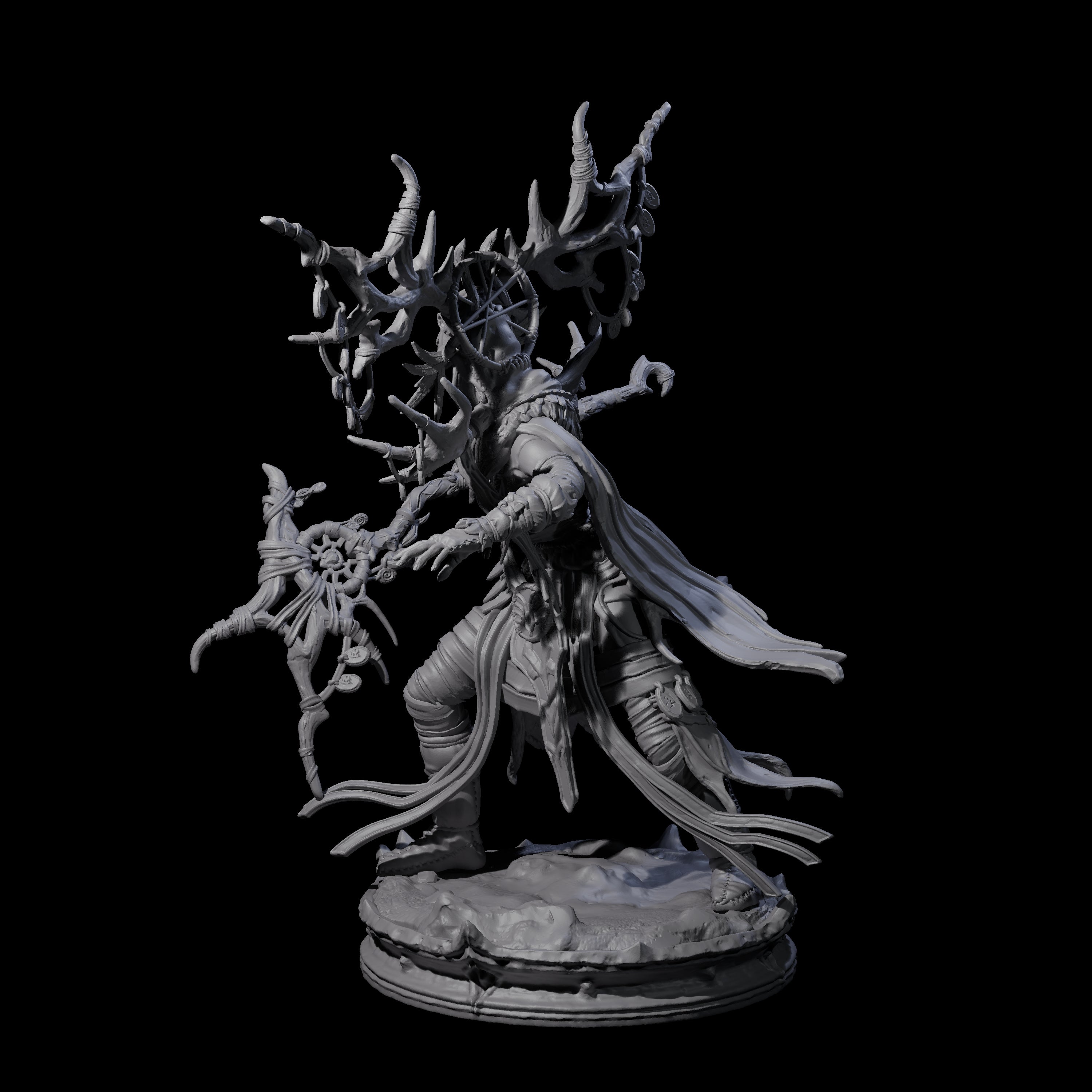 Ancient Dark Elf Druid of the Underdark B Miniature for Dungeons and Dragons, Pathfinder or other TTRPGs