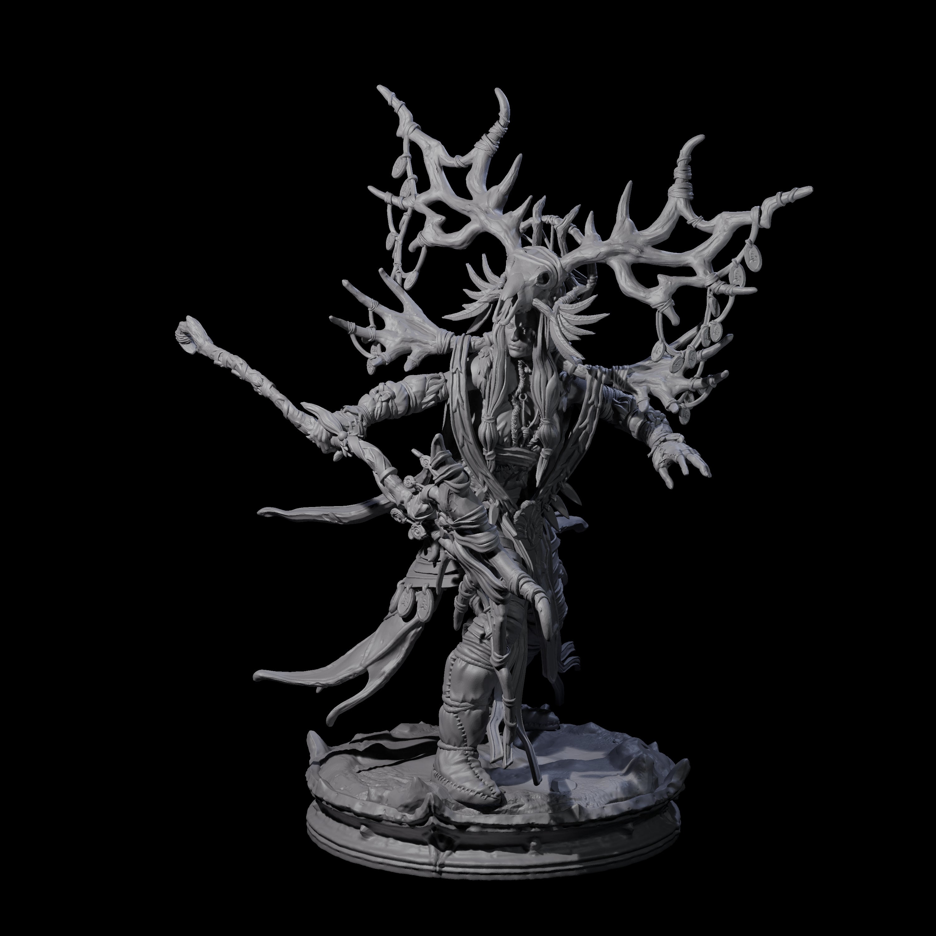 Ancient Dark Elf Druid of the Underdark B Miniature for Dungeons and Dragons, Pathfinder or other TTRPGs