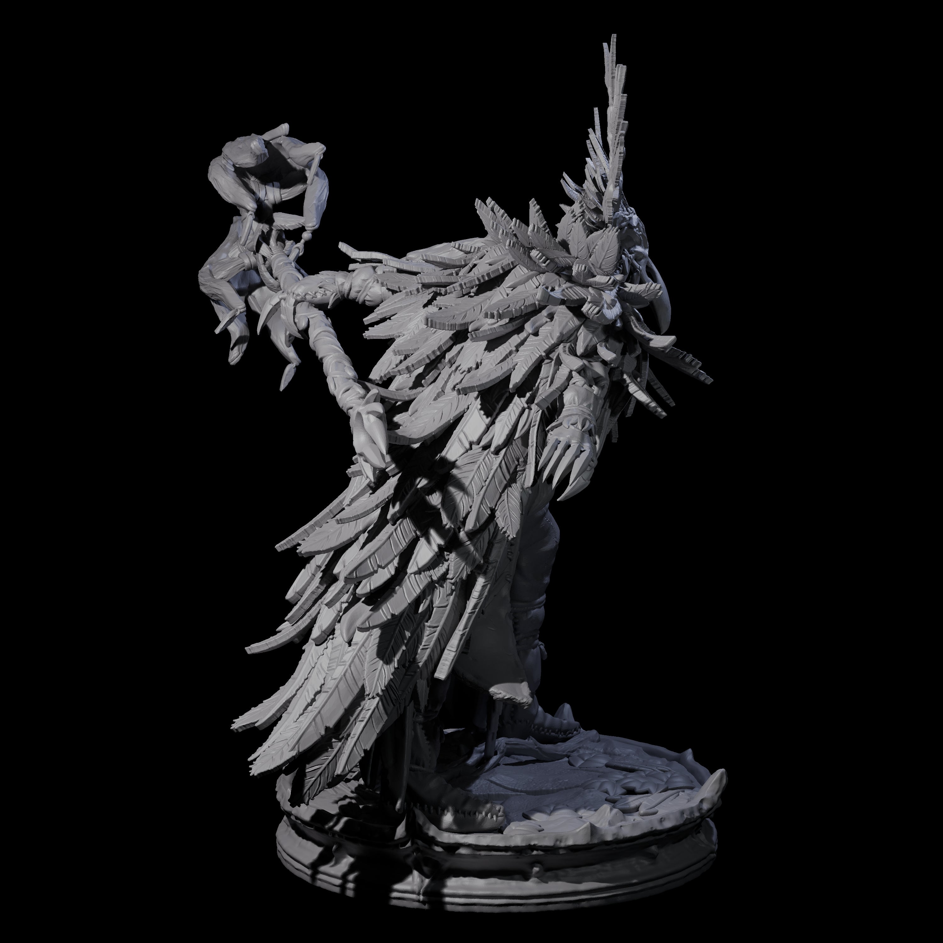 Ancient Dark Elf Druid of the Underdark C Miniature for Dungeons and Dragons, Pathfinder or other TTRPGs