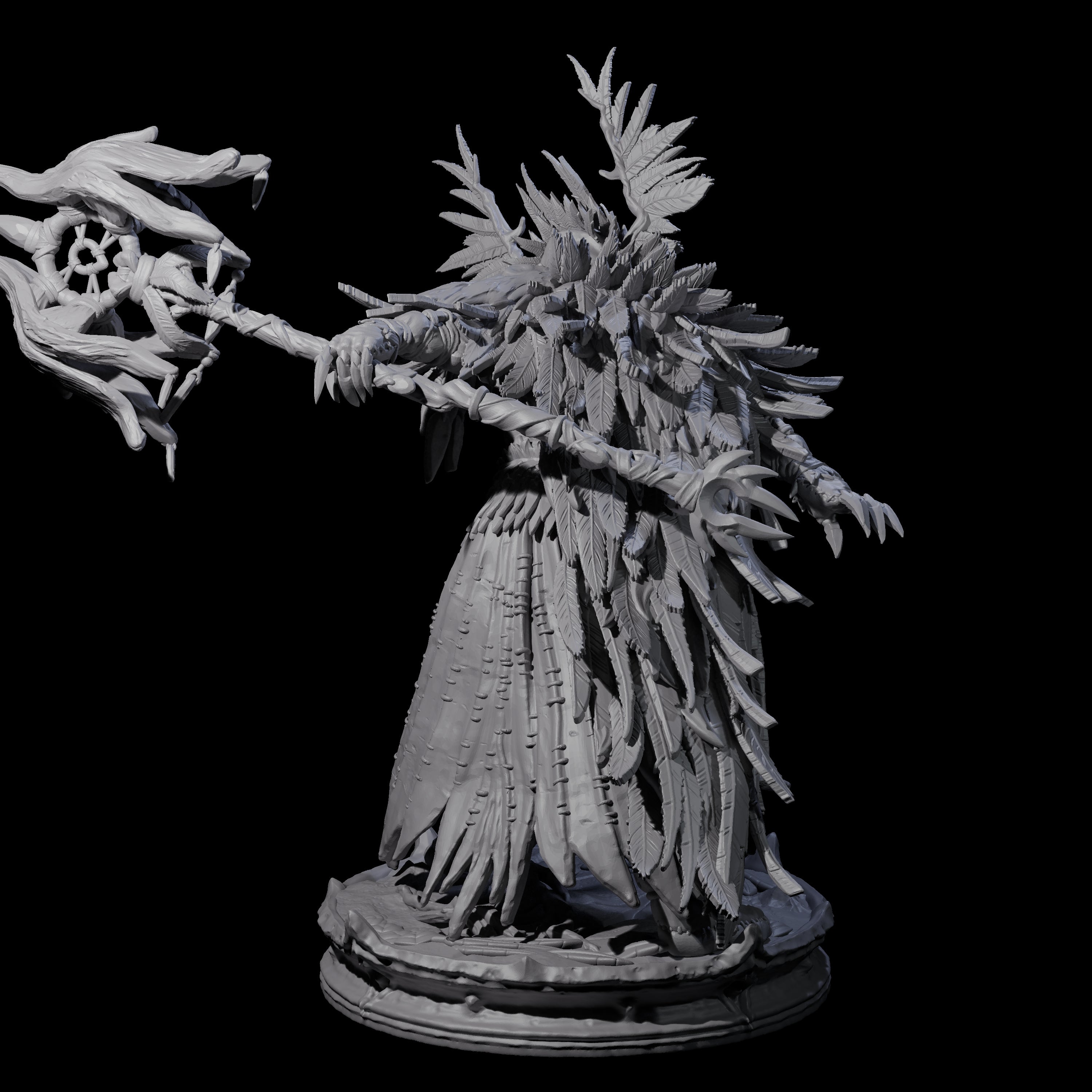 Ancient Dark Elf Druid of the Underdark C Miniature for Dungeons and Dragons, Pathfinder or other TTRPGs