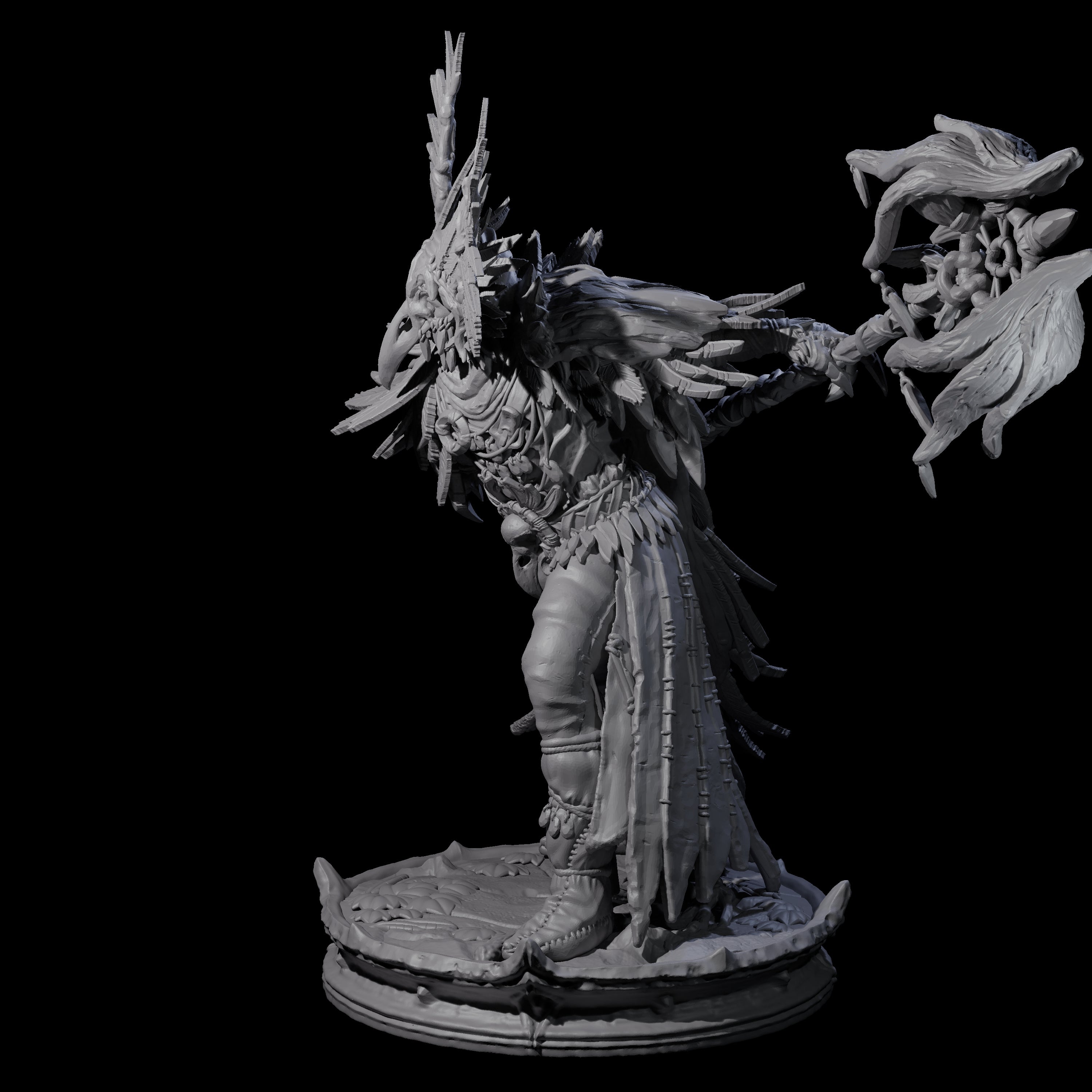Ancient Dark Elf Druid of the Underdark C Miniature for Dungeons and Dragons, Pathfinder or other TTRPGs