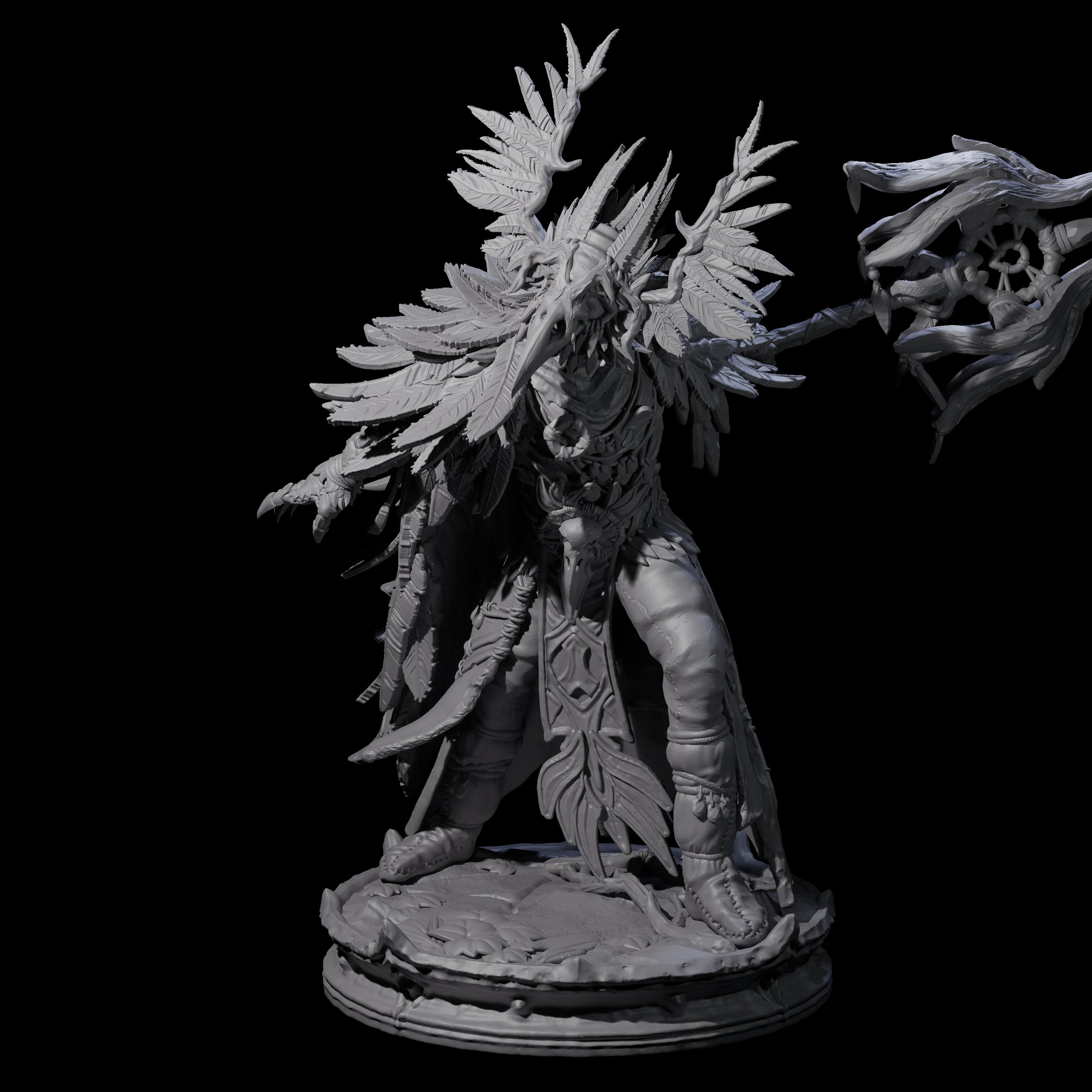Ancient Dark Elf Druid of the Underdark C Miniature for Dungeons and Dragons, Pathfinder or other TTRPGs